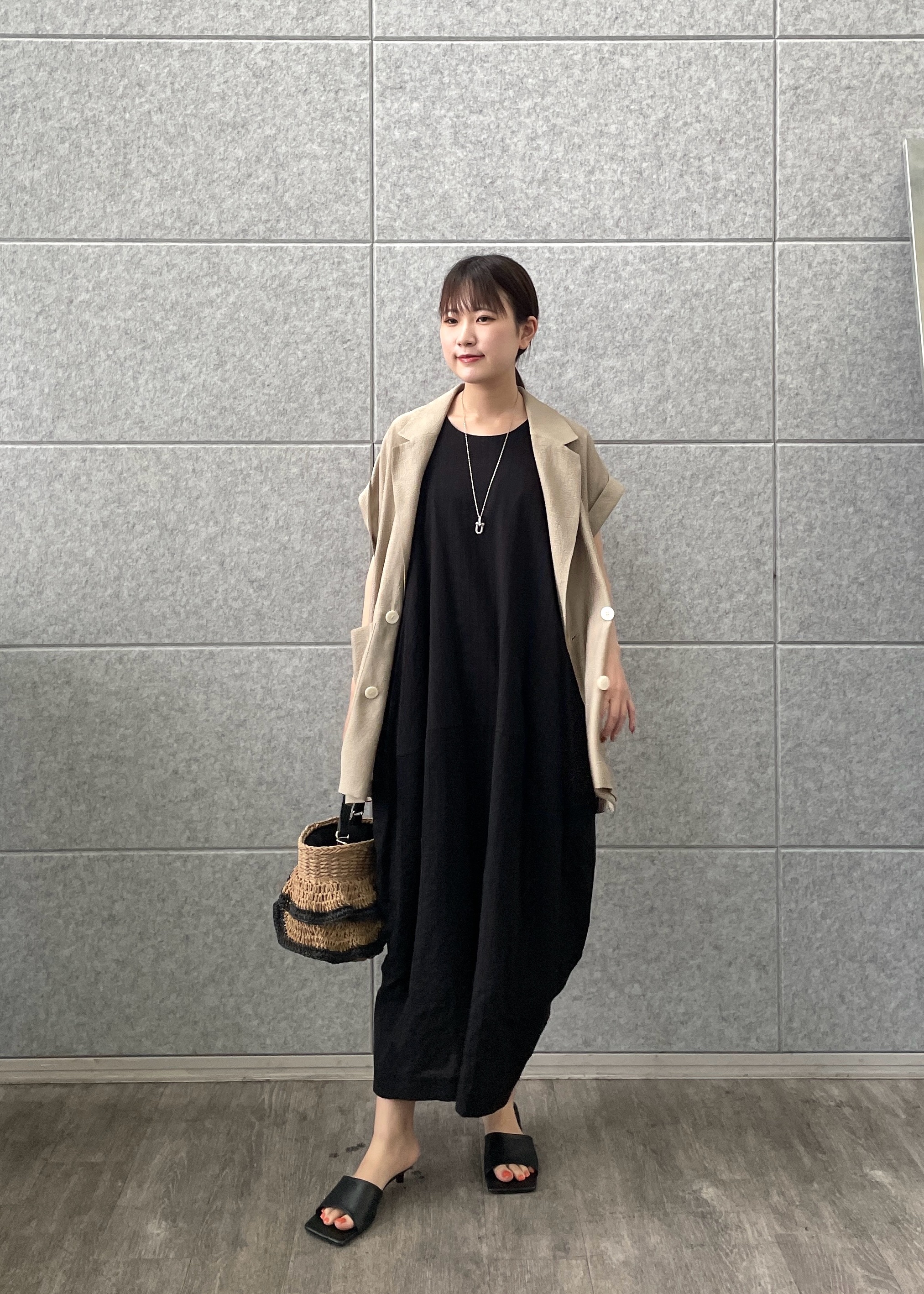 Renoさんの「INDIVI｜ワッシャーシアー半袖ダブルジャケット」を使ったコーディネート