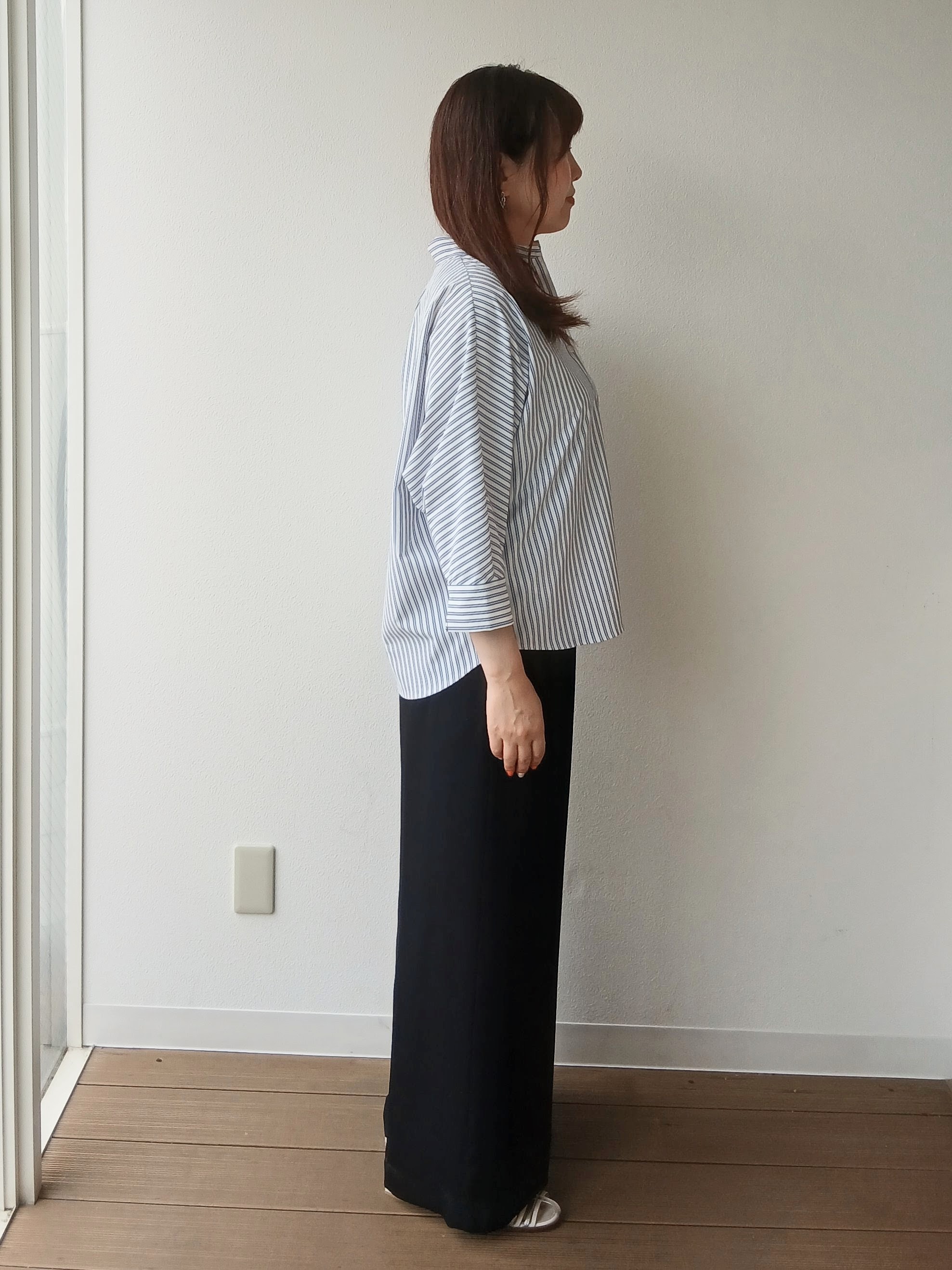 なみきさんの「UNTITLED｜【接触冷感/吸水速乾/UVカット】ドルマンスリーブシャツ」を使ったコーディネート