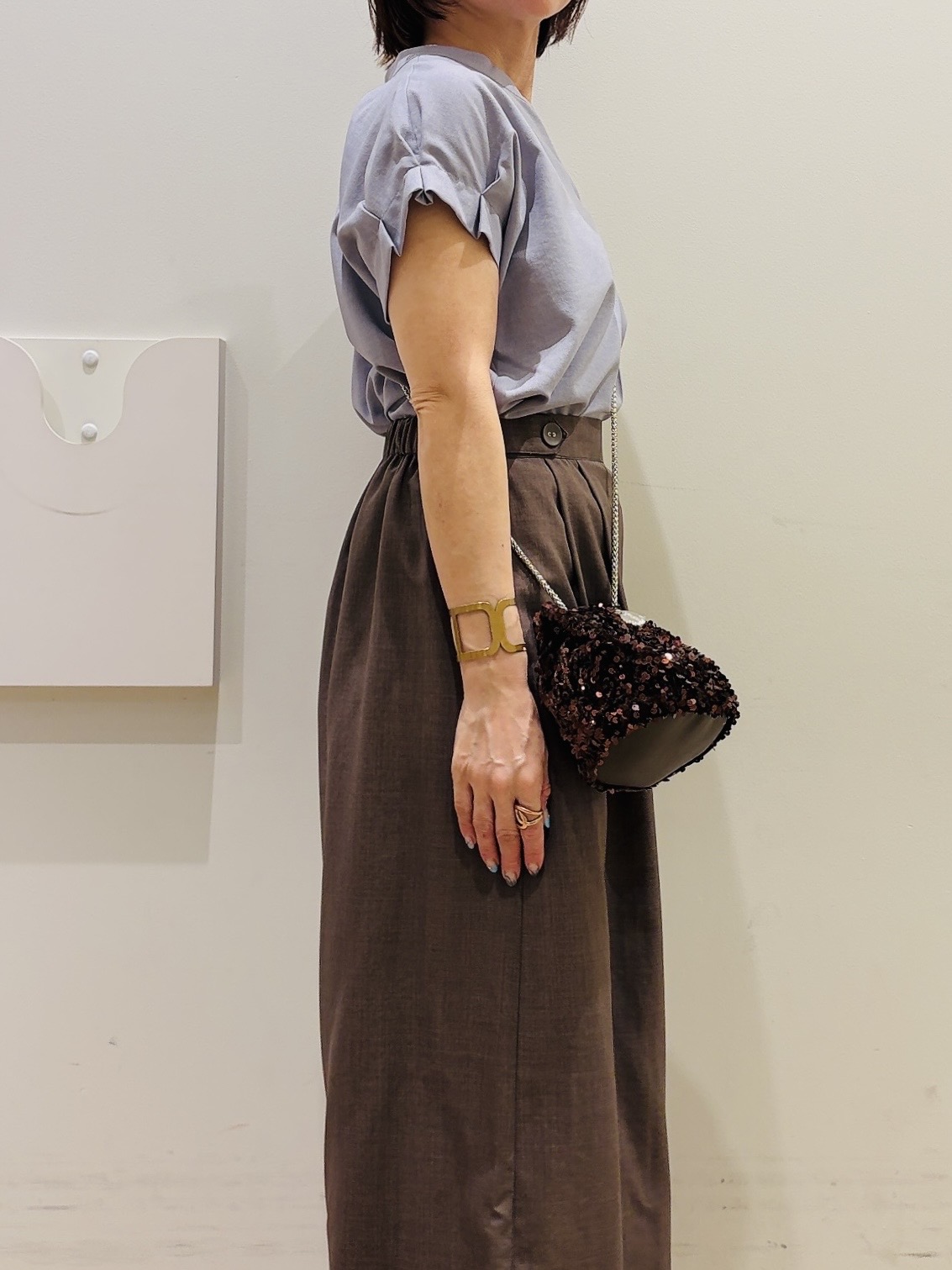 YUKOさんの「index｜【接触冷感／吸水速乾】タックスキッパーブラウス《防シワ／イージーアイロン／洗濯機OK／9col》」を使ったコーディネート