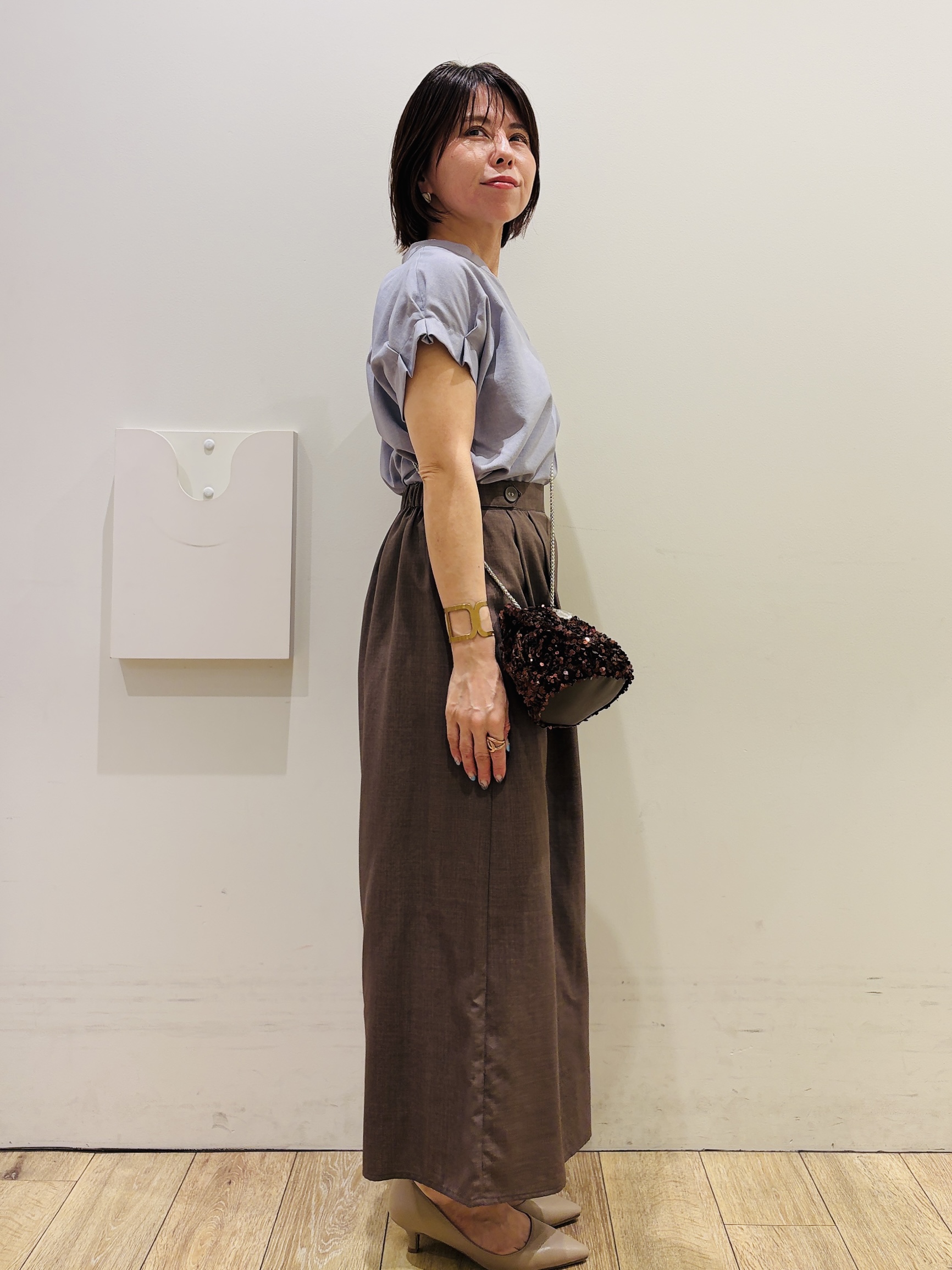 YUKOさんの「index｜【接触冷感／吸水速乾】タックスキッパーブラウス《防シワ／イージーアイロン／洗濯機OK／9col》」を使ったコーディネート