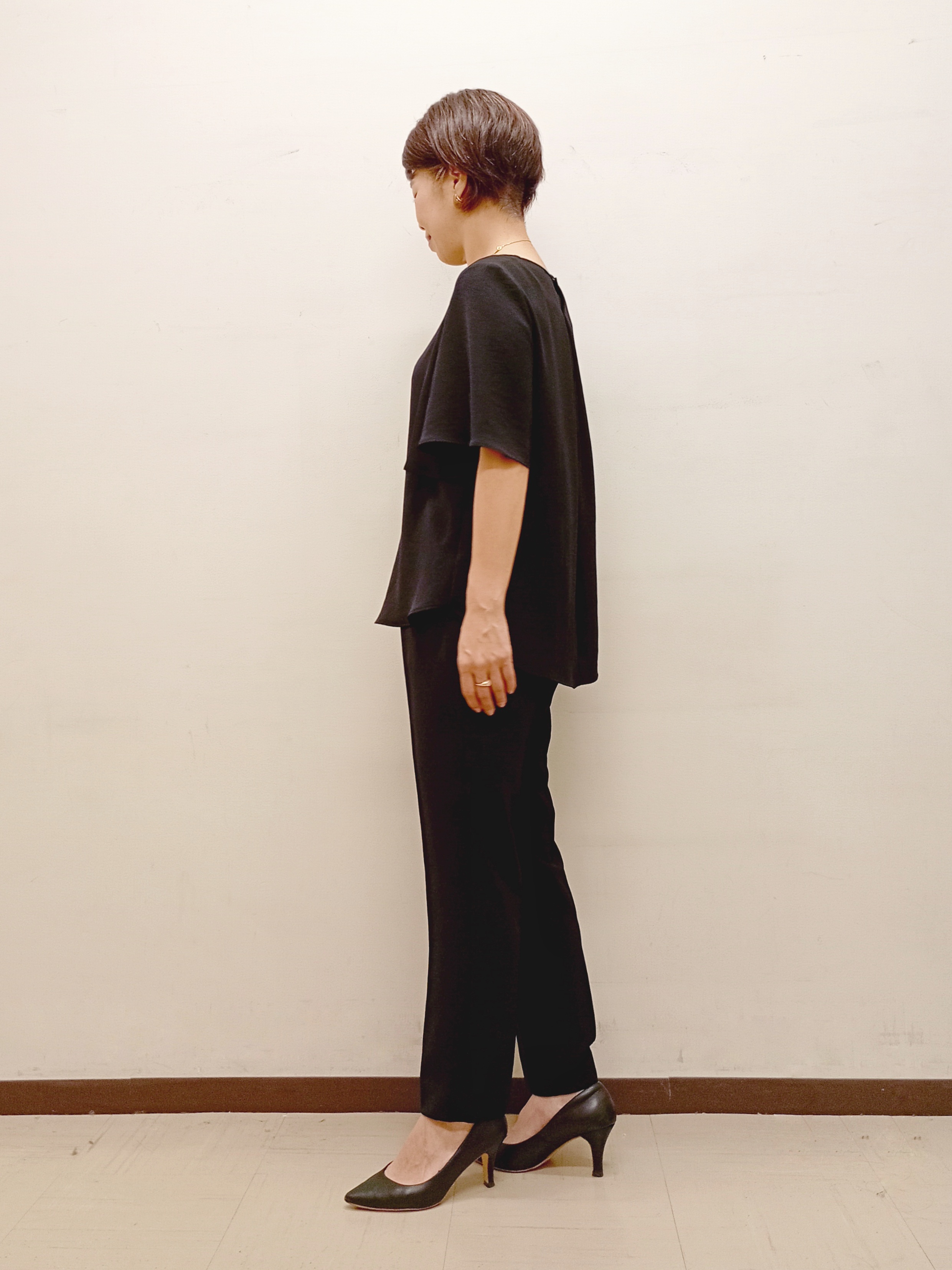 Kさんの「INDIVI｜【着る日傘】シフォンドッキングブラウス」を使ったコーディネート