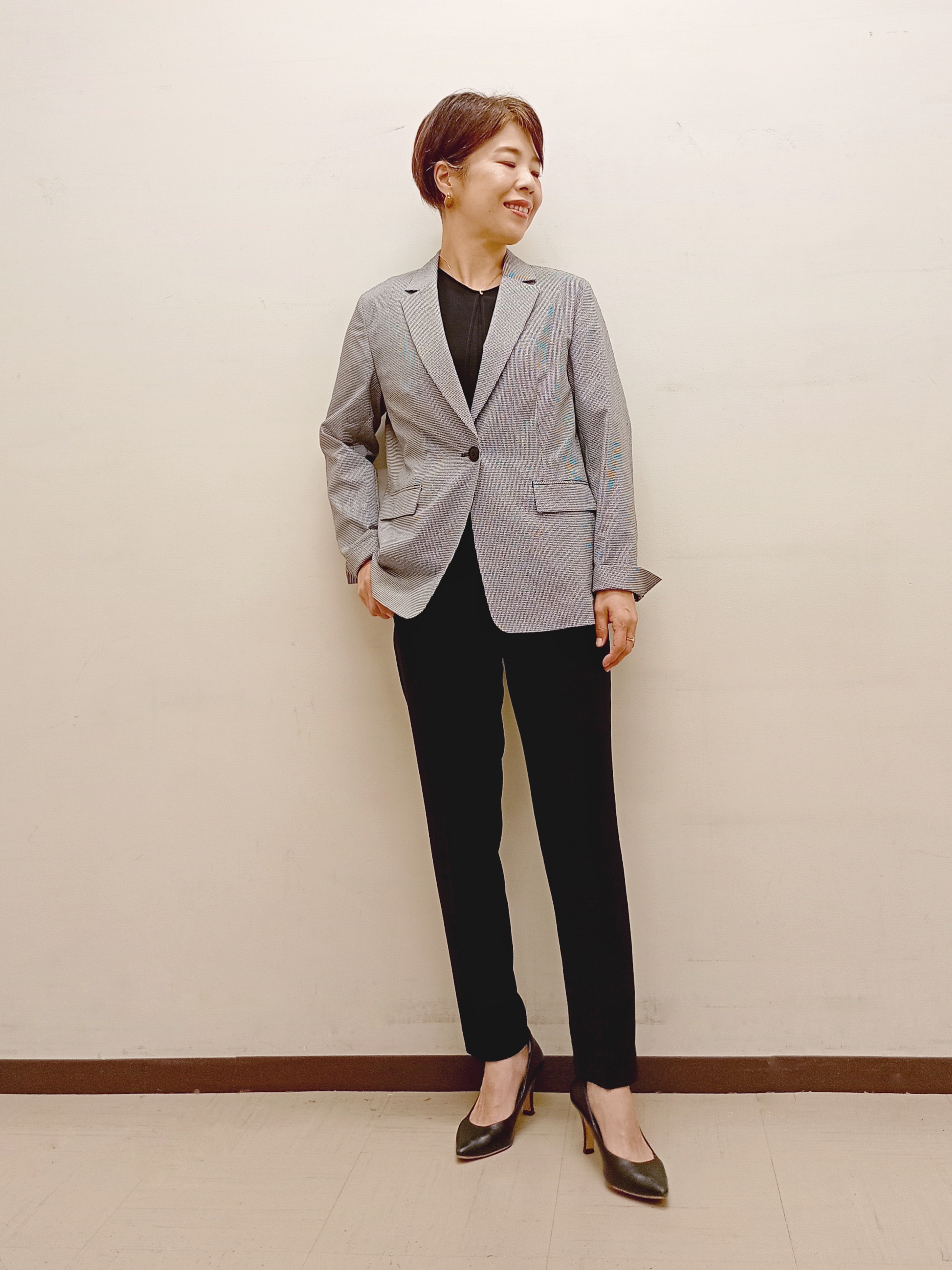 Kさんの「INDIVI｜【着る日傘】シフォンドッキングブラウス」を使ったコーディネート