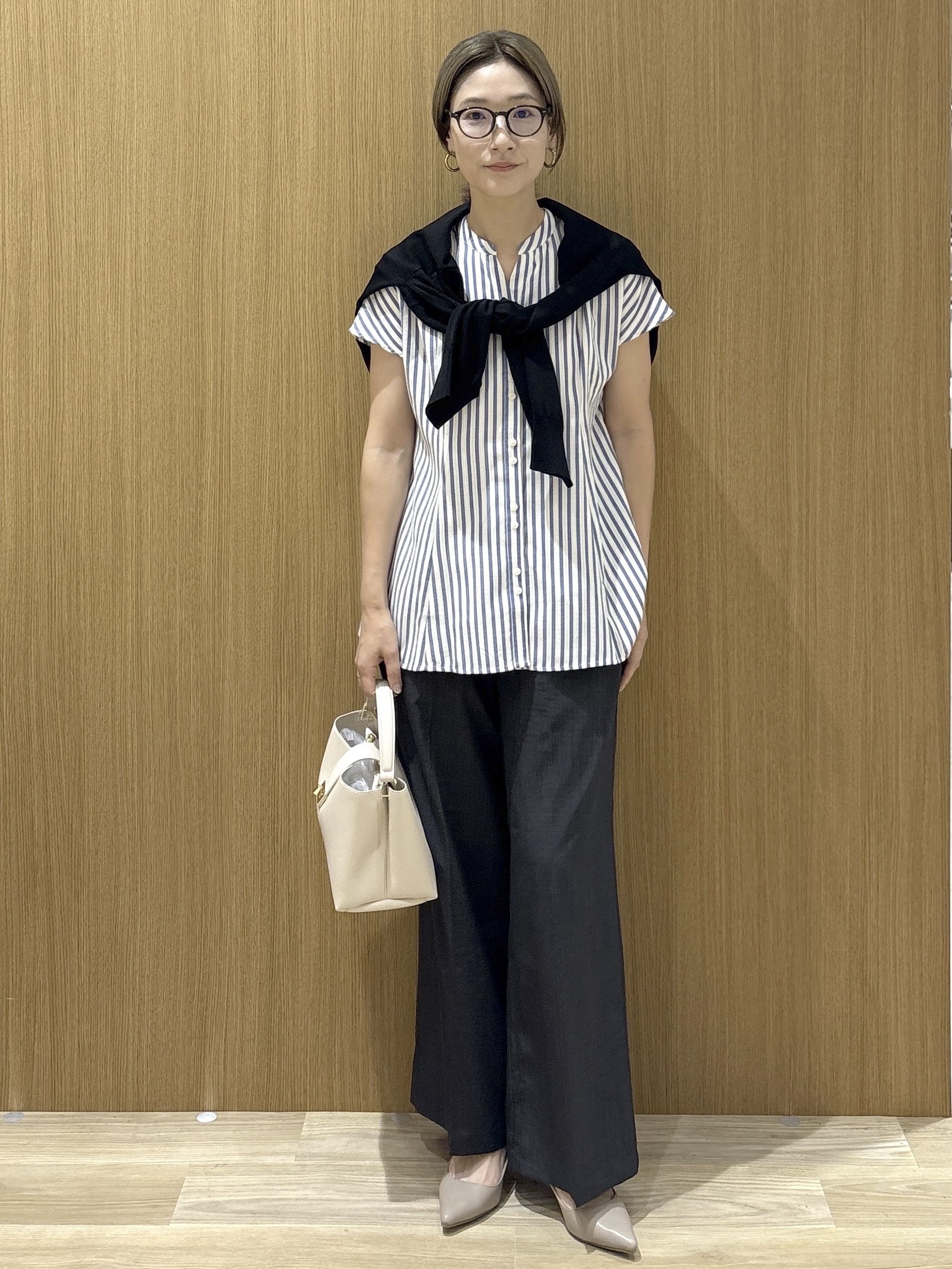 たけねぇさんの「OPAQUE.CLIP｜【UV／接触冷感】Vネックリラクシーニットカーディガン《洗濯機OK／抗ピル》」を使ったコーディネート