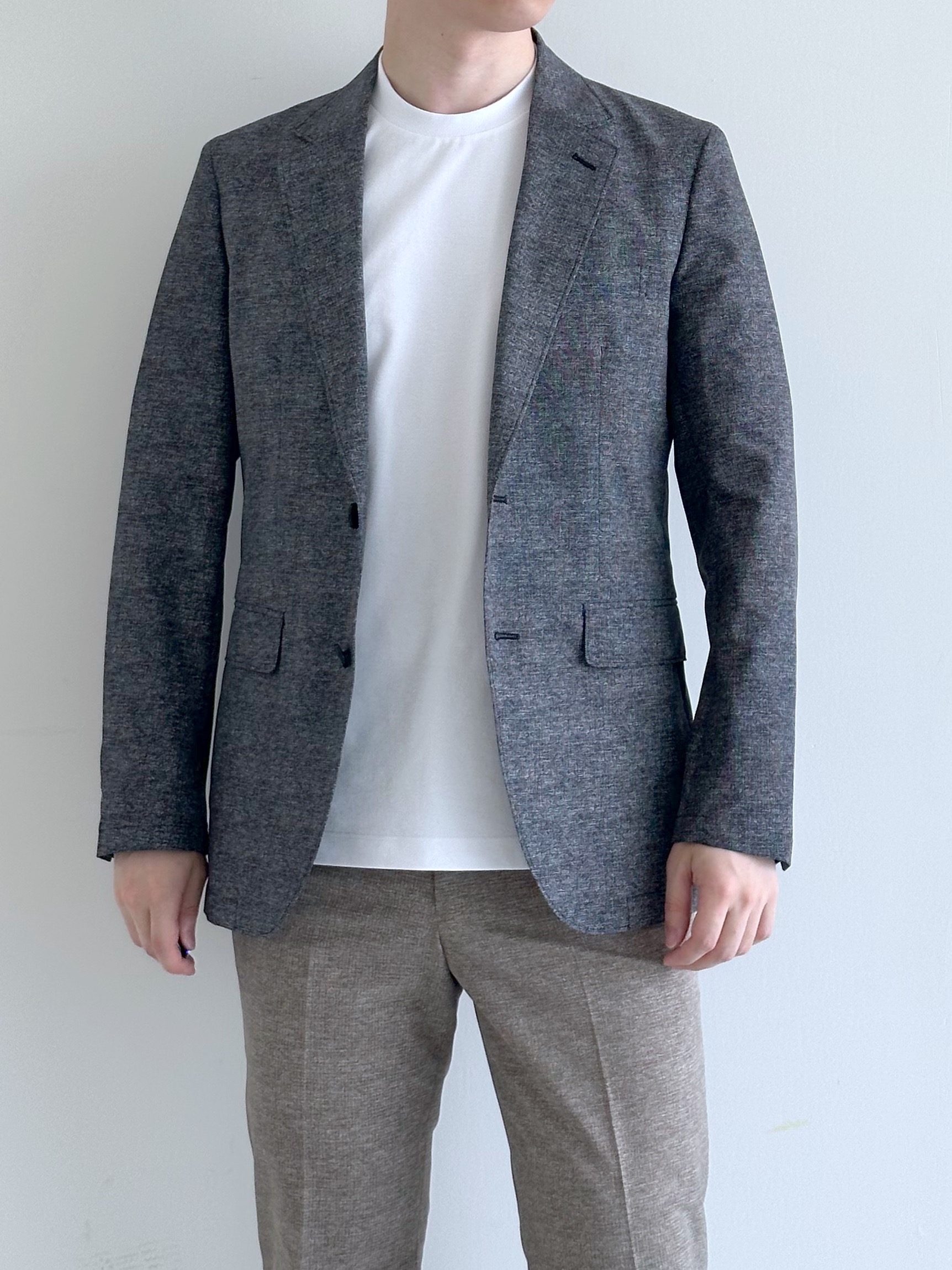 イッシーさんの「TAKEO KIKUCHI｜【抗菌防臭】COOL DOTS（R）ドビープリント ジャケット」を使ったコーディネート