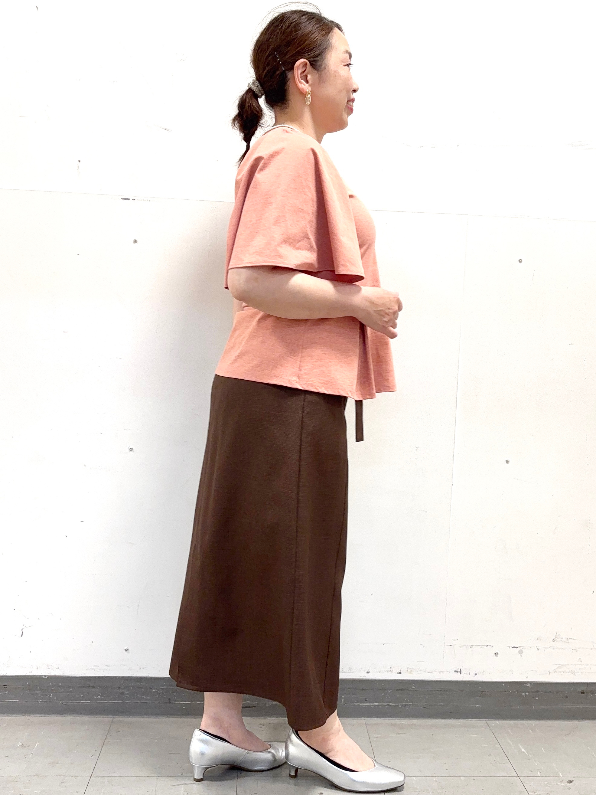keiさんの「Reflect｜【UVカット／接触冷感／吸水速乾】フレアスリーブペプラムカットソー」を使ったコーディネート