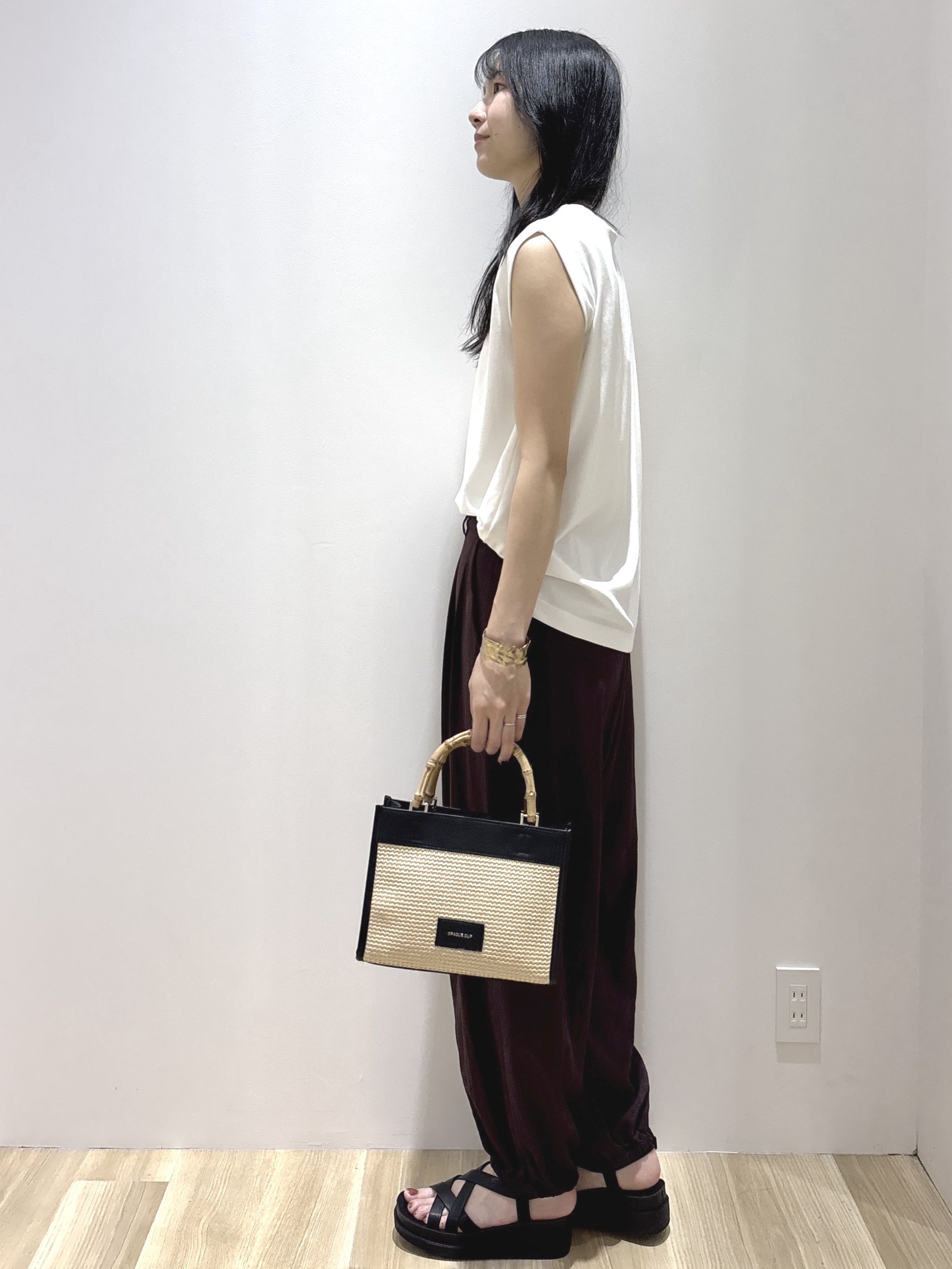 sachikoさんの「OPAQUE.CLIP｜【UV／接触冷感】スーパーアイス ノースリーブカットソー《洗濯機OK》」を使ったコーディネート