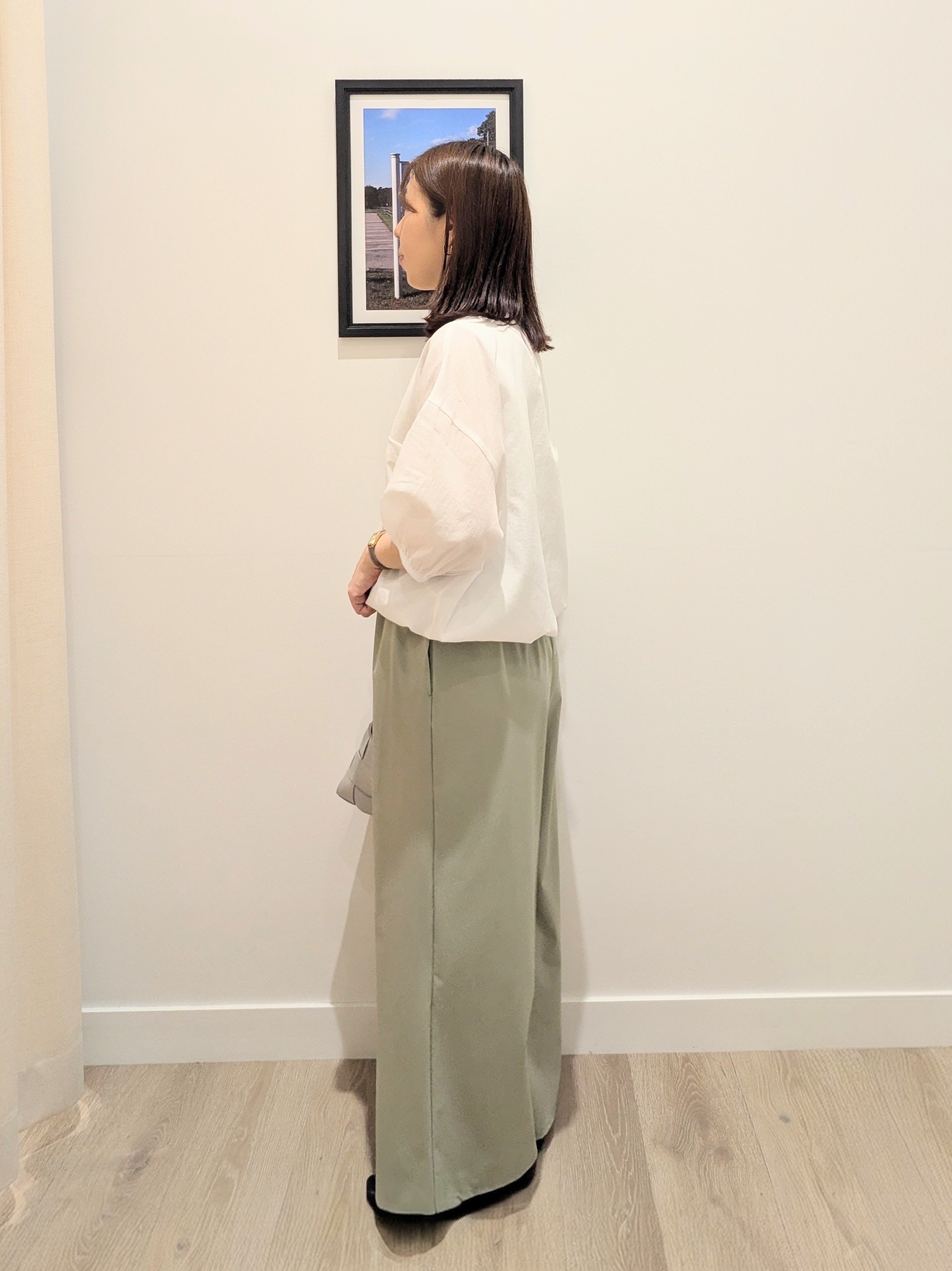 enさんの「Dessin｜【接触冷感/UVカット】イージードロストワイドパンツ」を使ったコーディネート