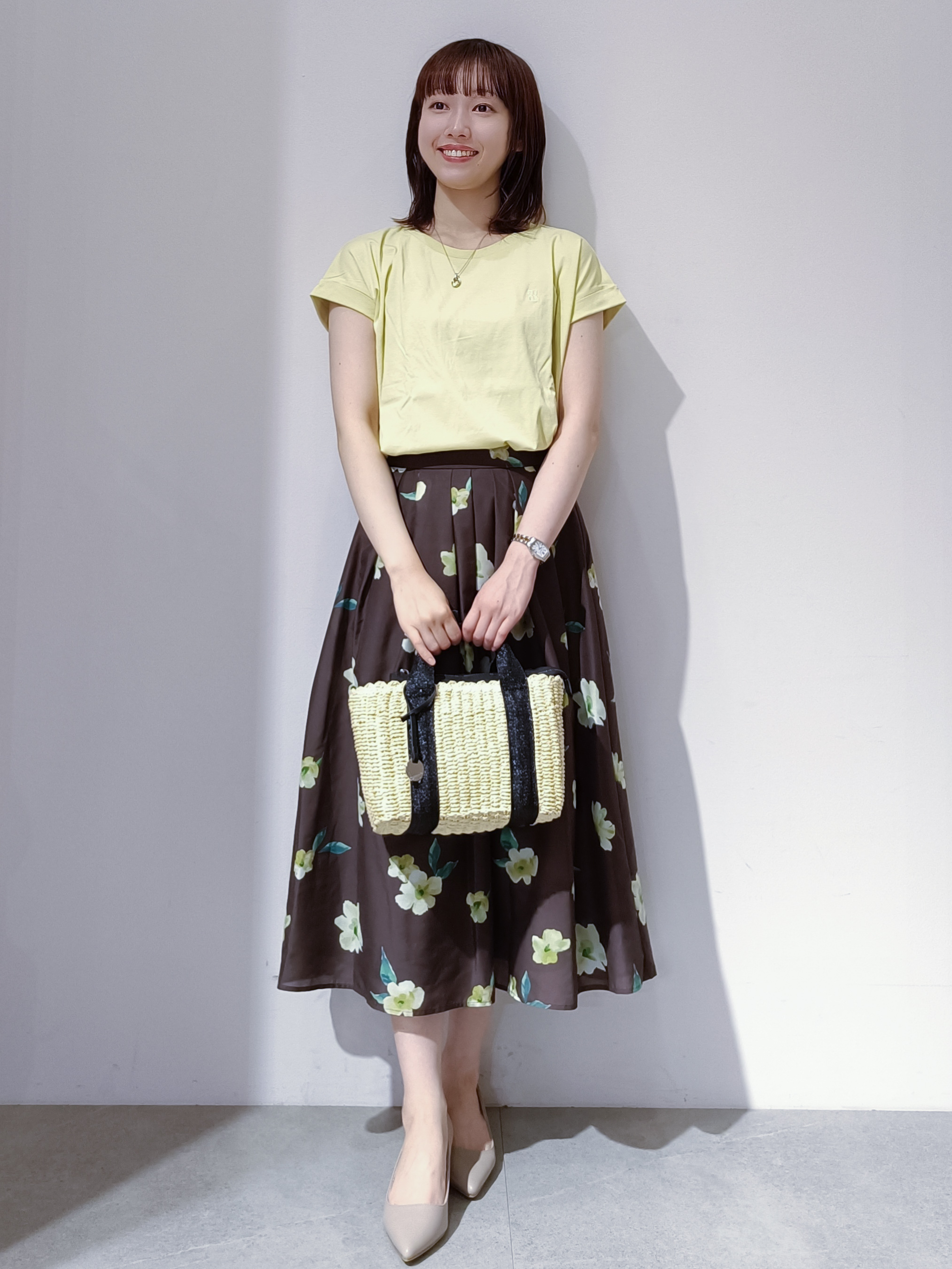 のんさんの「OPAQUE.CLIP｜【接触冷感／UV】ワンポイント刺繍Tシャツ《7col／XS~3L／洗濯機OK》」を使ったコーディネート