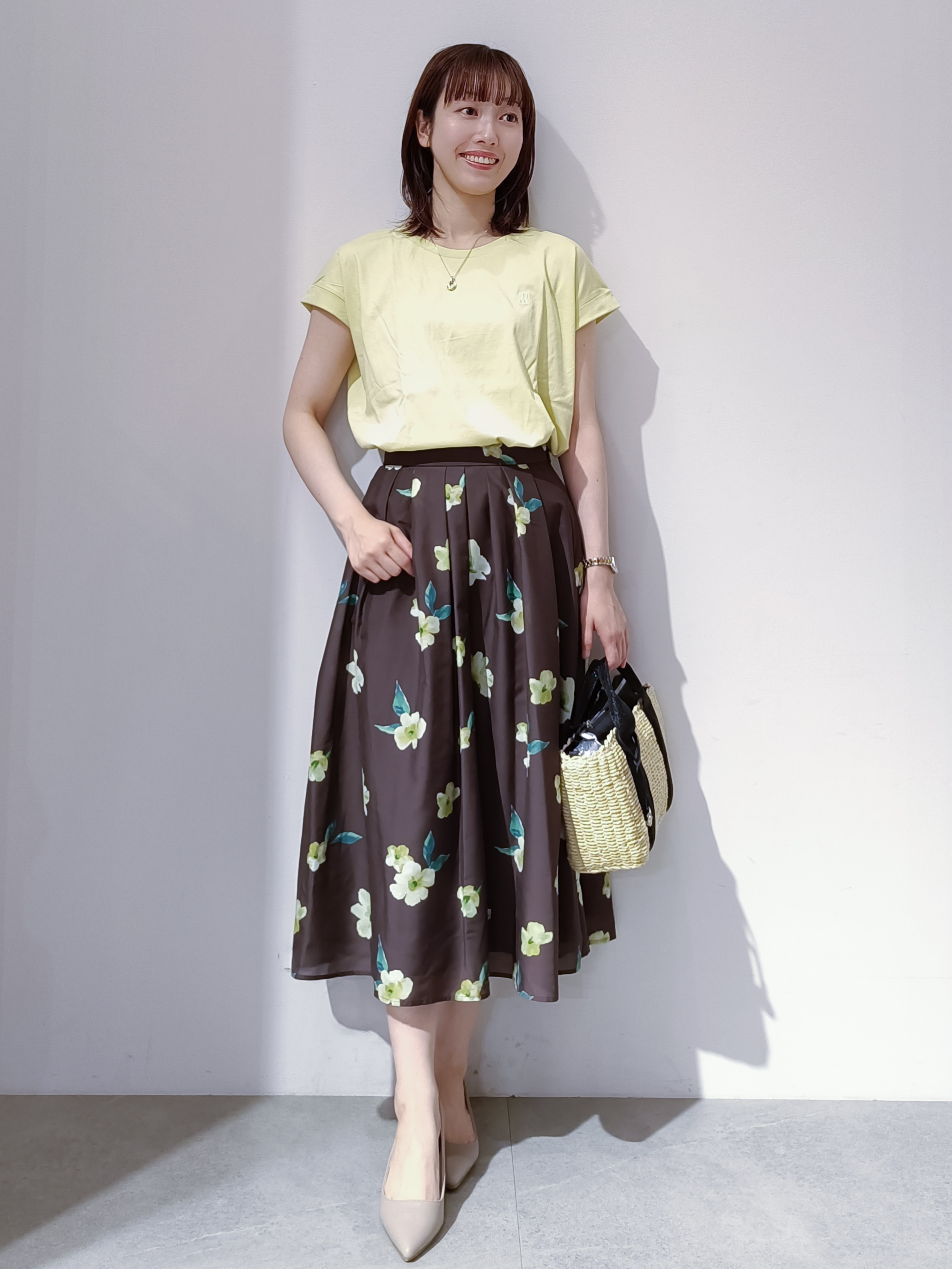 のんさんの「OPAQUE.CLIP｜【接触冷感／UV】ワンポイント刺繍Tシャツ《7col／XS~3L／洗濯機OK》」を使ったコーディネート