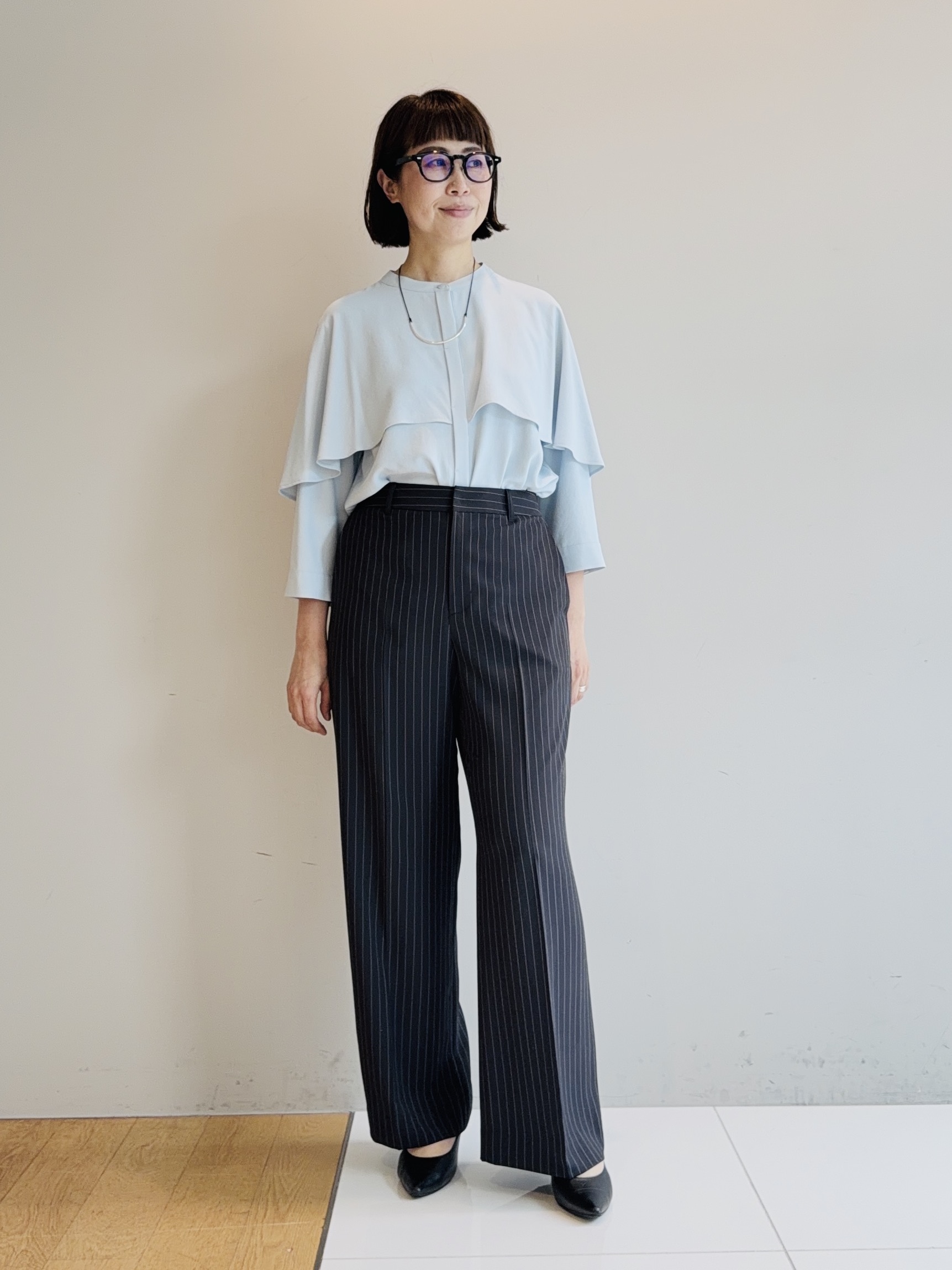 murayamaさんの「INDIVI｜【ラム革／美脚／通勤】レザーパンプス」を使ったコーディネート