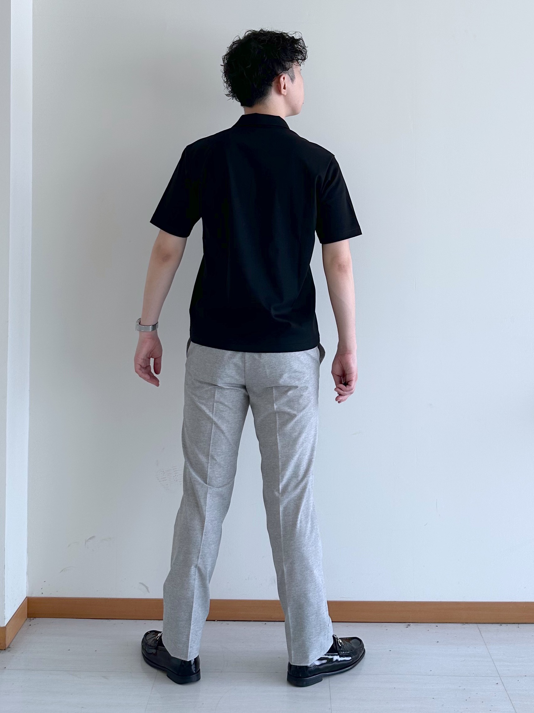 イッシーさんの「TAKEO KIKUCHI｜【接触冷感】アイスクリアコットン ワンポイント ポロシャツ」を使ったコーディネート