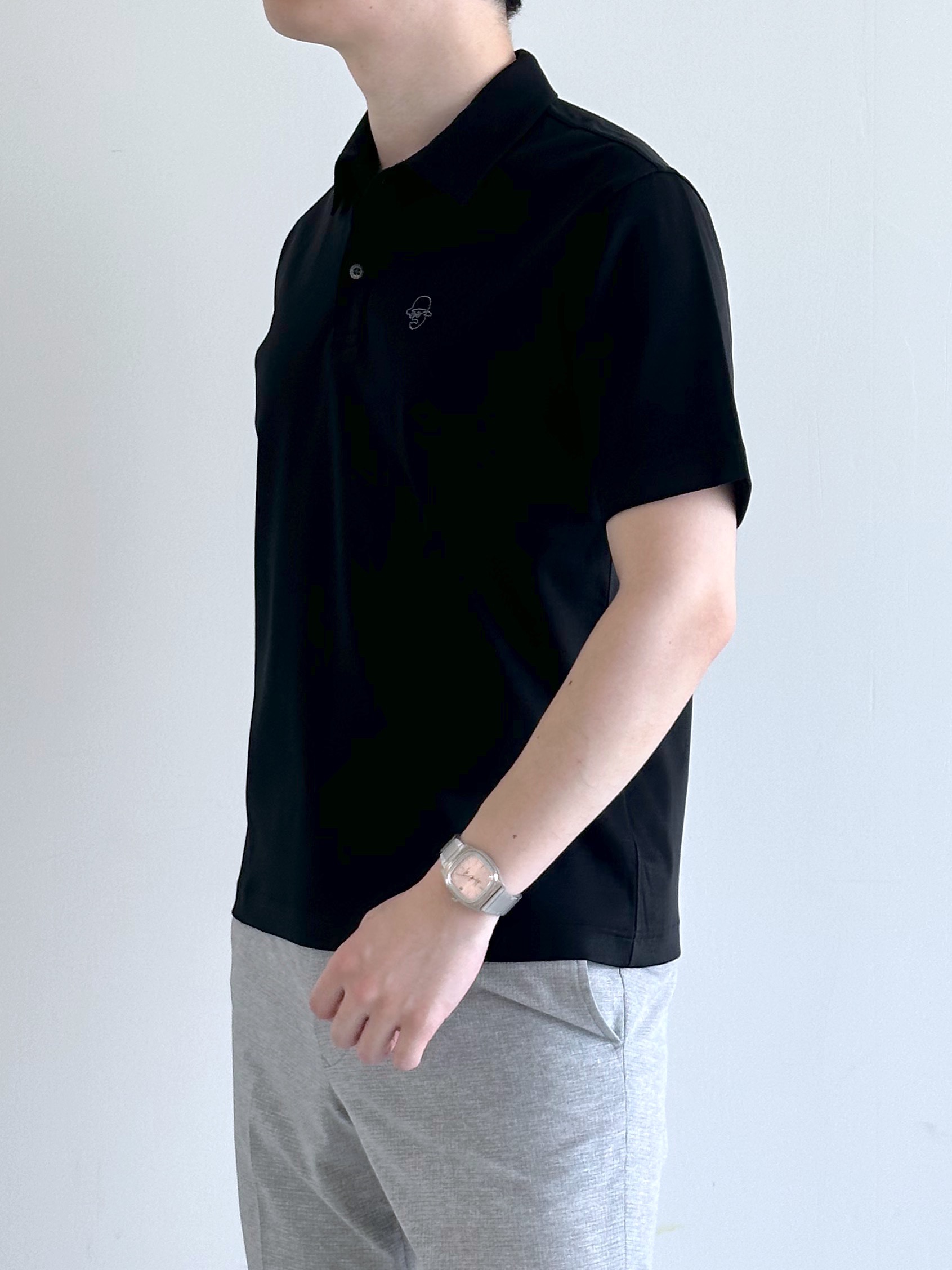 イッシーさんの「TAKEO KIKUCHI｜【接触冷感】アイスクリアコットン ワンポイント ポロシャツ」を使ったコーディネート
