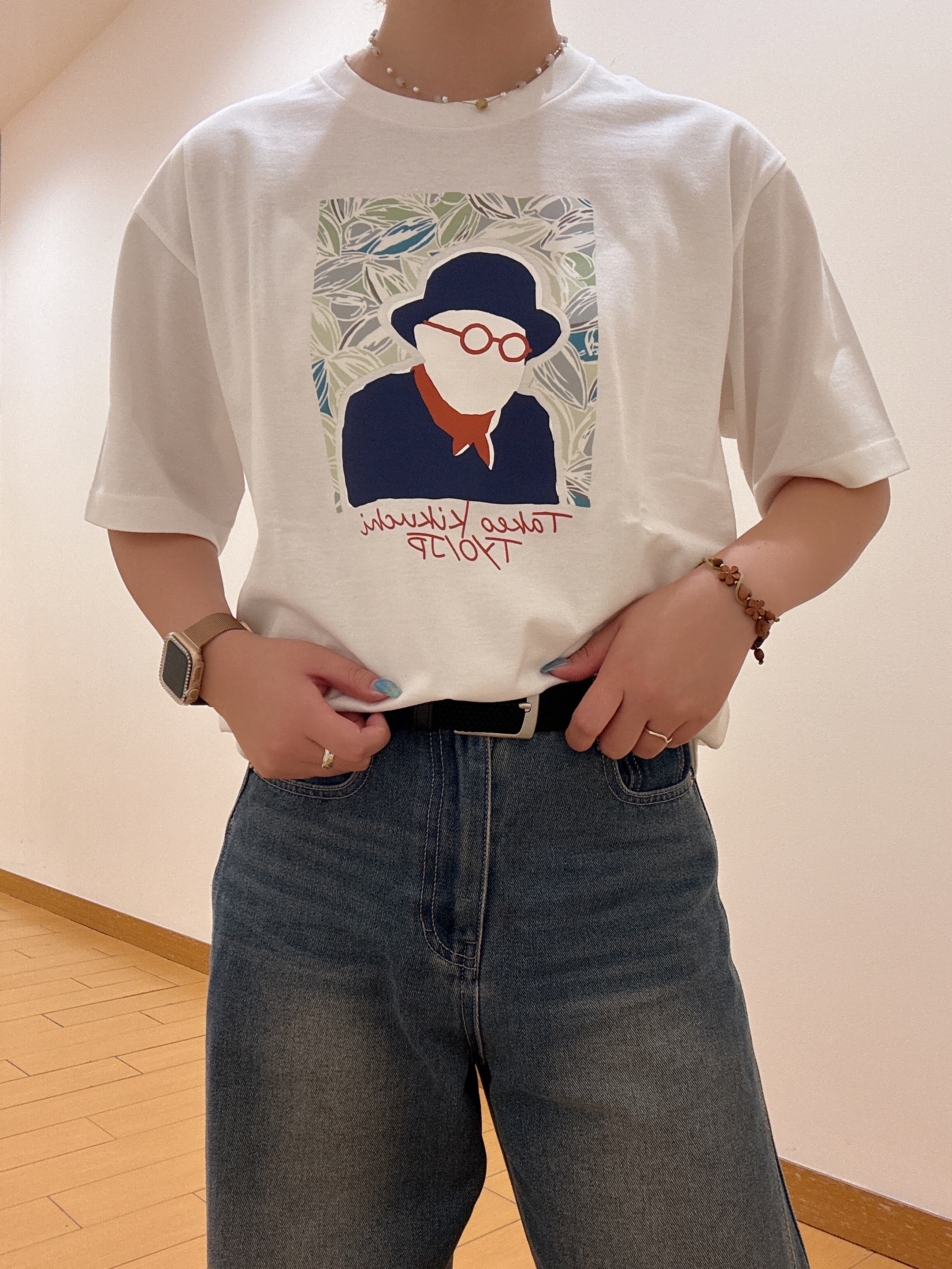 ヒナさんの「TAKEO KIKUCHI｜ポートレートアートＴシャツ」を使ったコーディネート