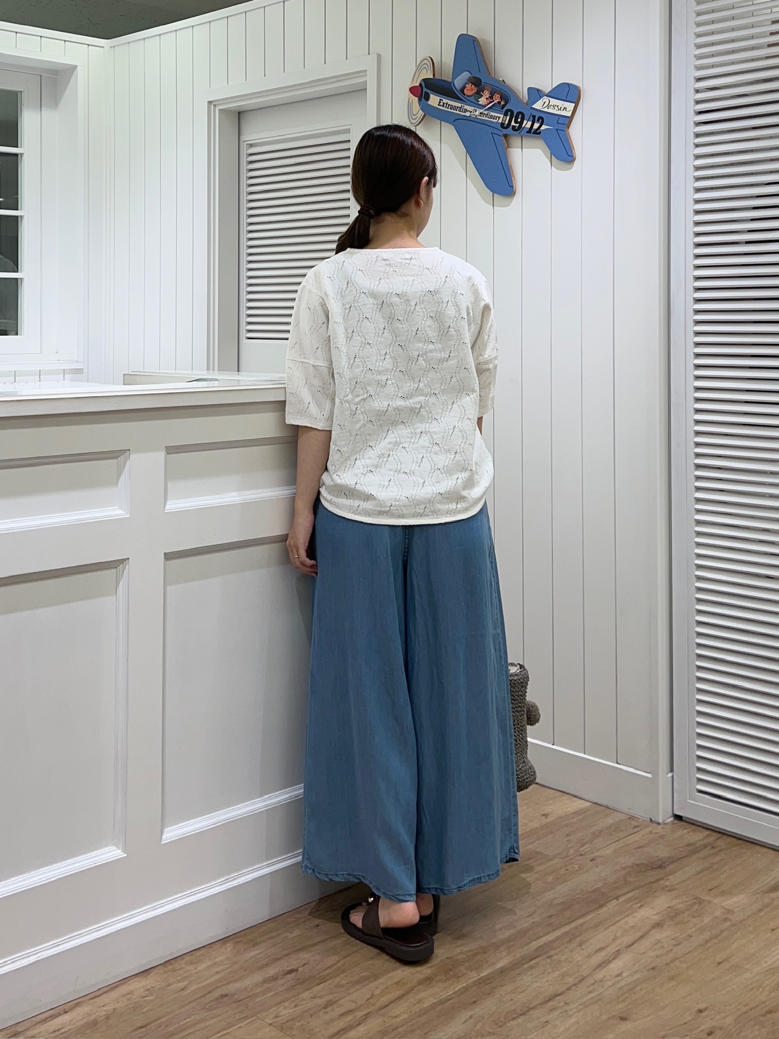 Ayakaさんの「Dessin｜【マシンウォッシャブル】5分袖レースカットソー」を使ったコーディネート