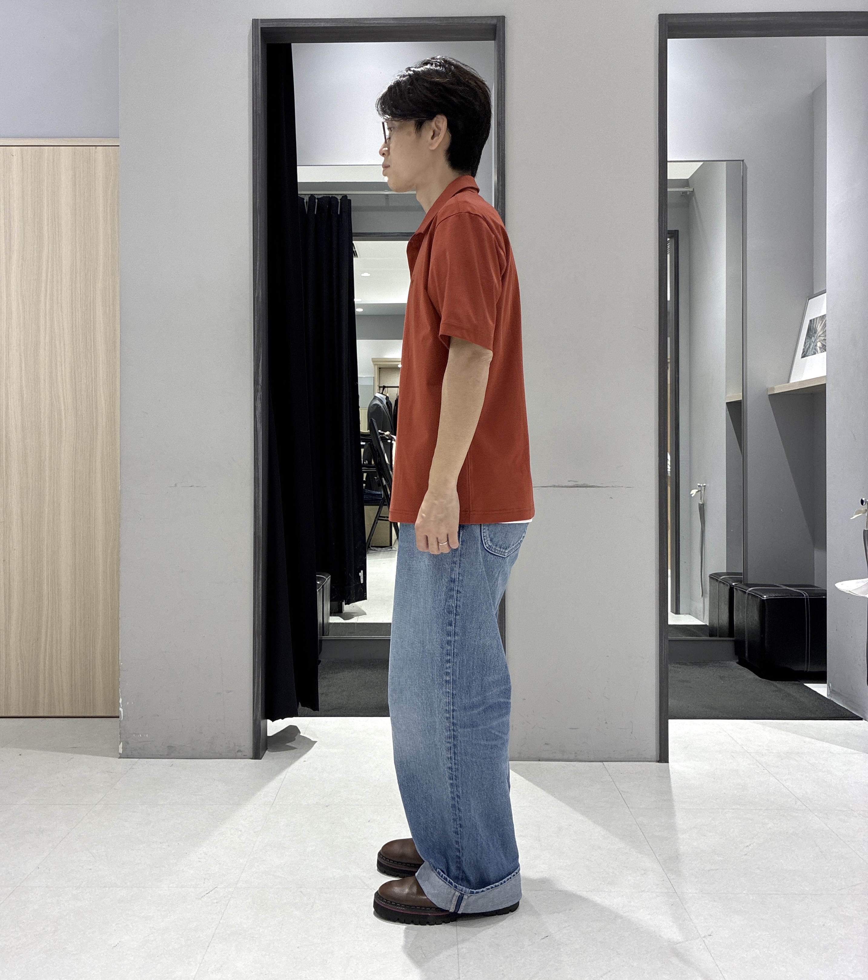 わいずみさんの「TAKEO KIKUCHI｜【接触冷感】アイスクリアコットン ワンポイント ポロシャツ」を使ったコーディネート