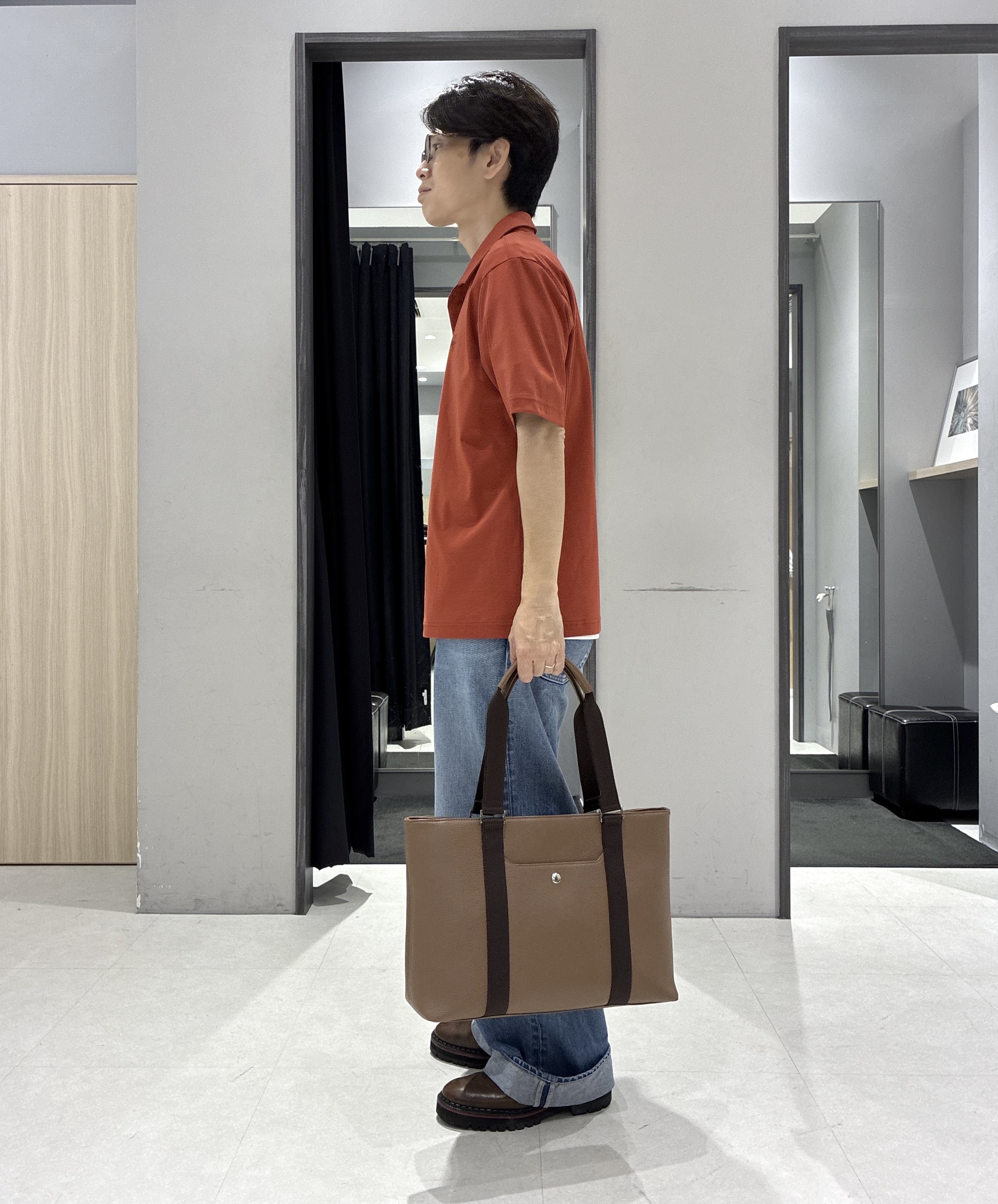 わいずみさんの「TAKEO KIKUCHI｜【接触冷感】アイスクリアコットン ワンポイント ポロシャツ」を使ったコーディネート