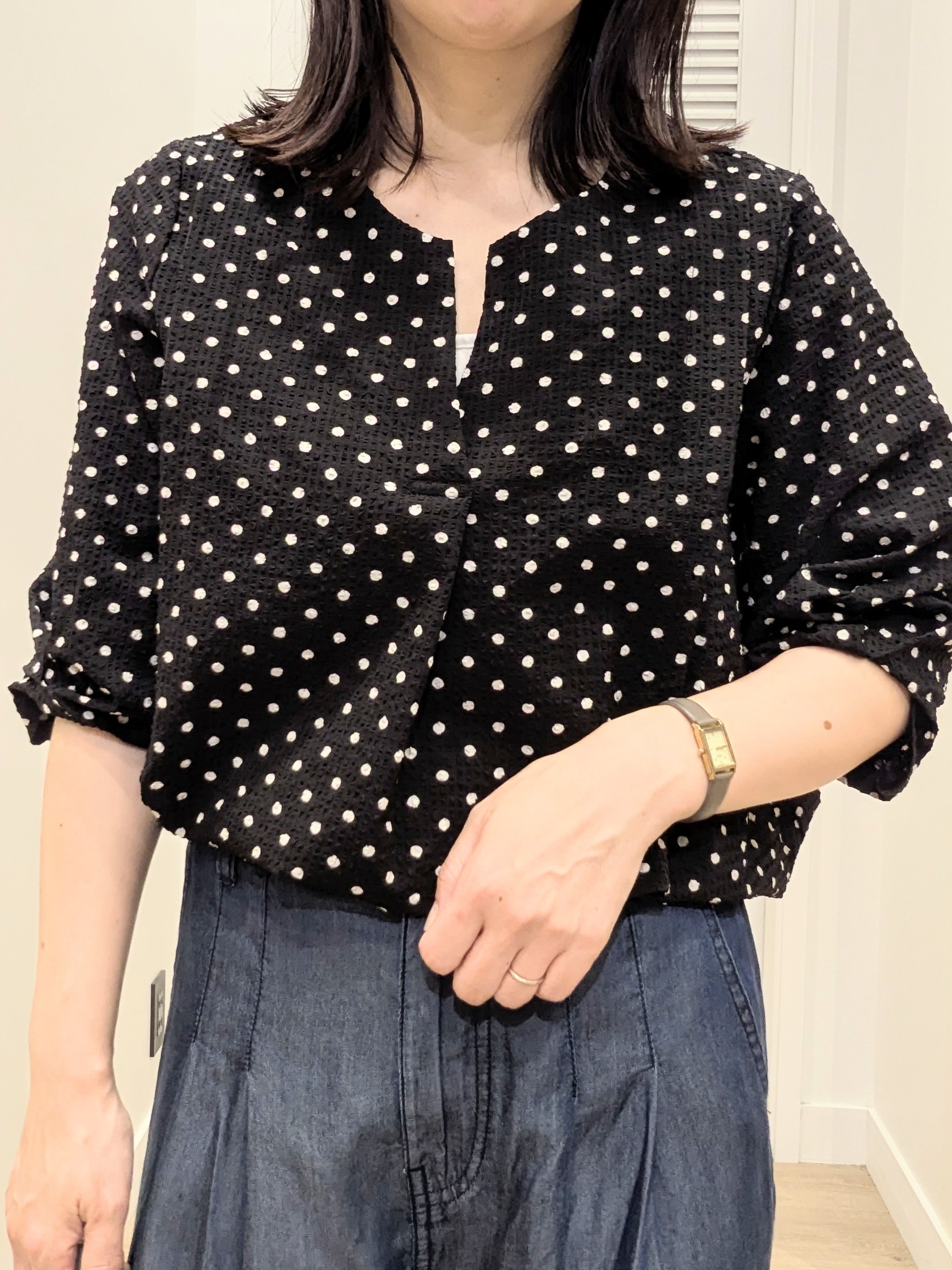 enさんの「Dessin｜テンセルデニム タックワイドパンツ」を使ったコーディネート