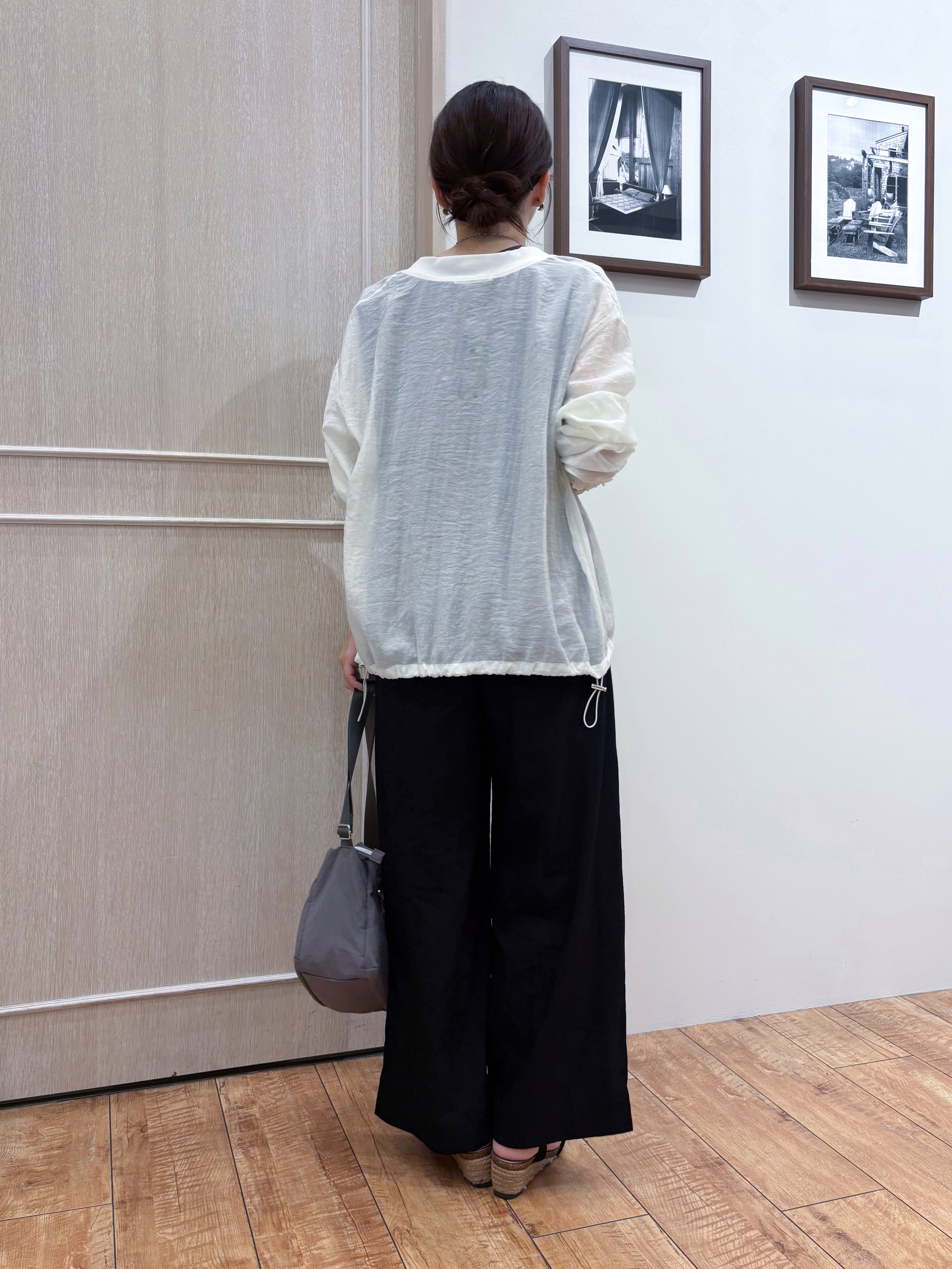 なみさんの「SHOO･LA･RUE｜【S-LL/洗濯機可】1枚持っておくと安心 程よい透け感のシアーリブブルゾン」を使ったコーディネート