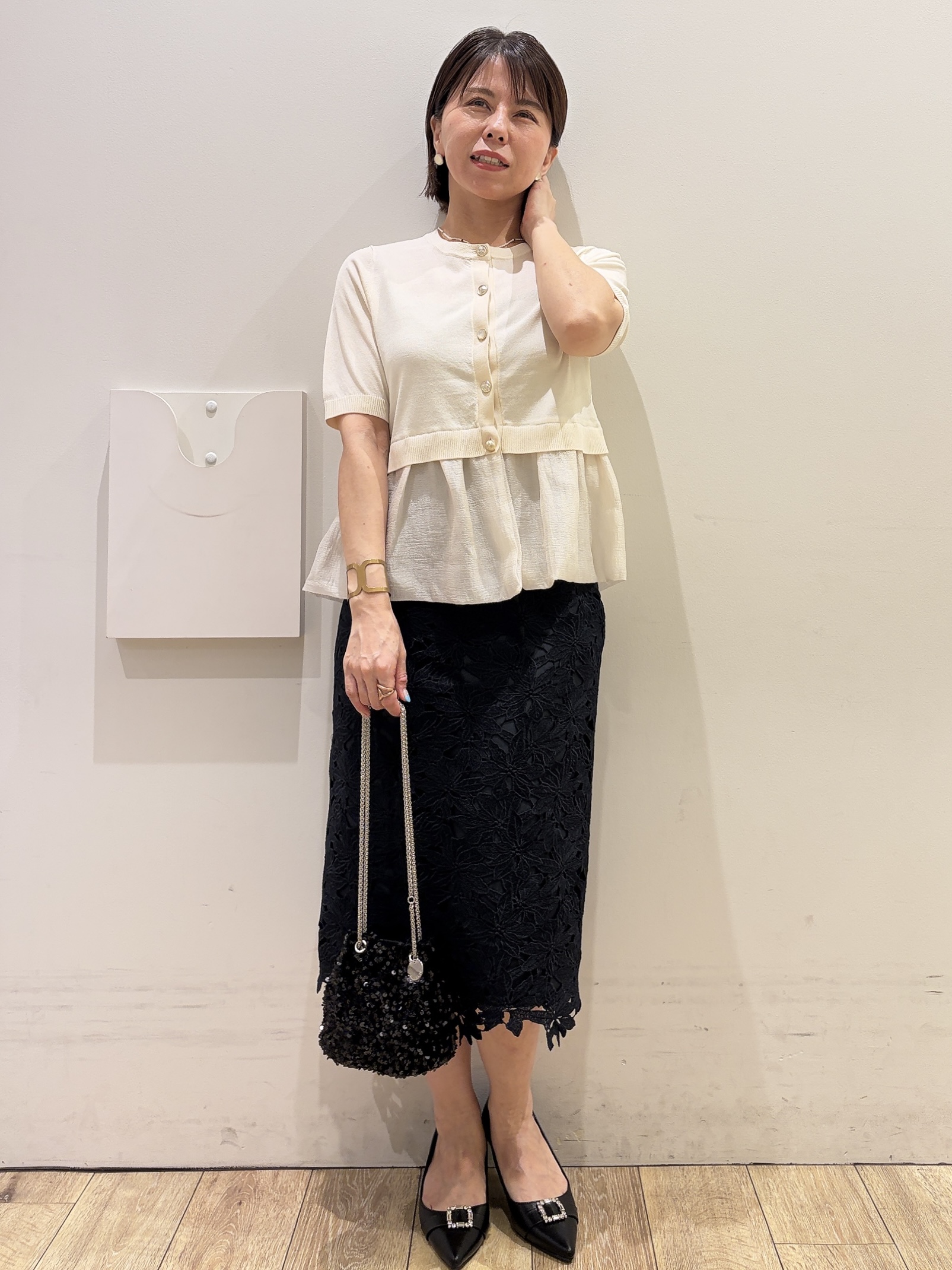 YUKOさんの「index｜クロスオーバルメタルリング」を使ったコーディネート