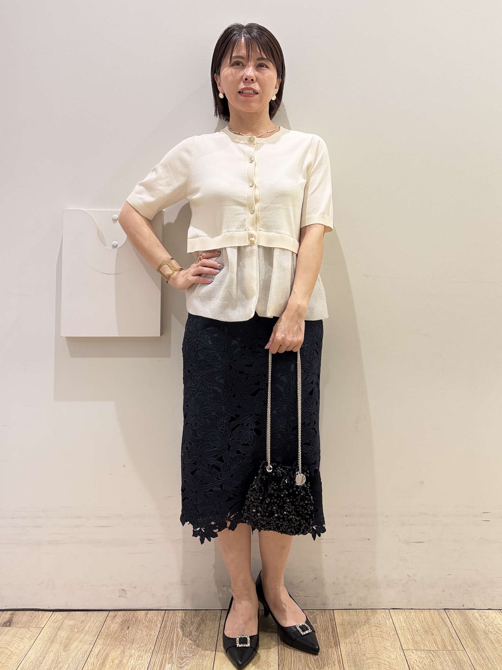 YUKOさんの「index｜クロスオーバルメタルリング」を使ったコーディネート