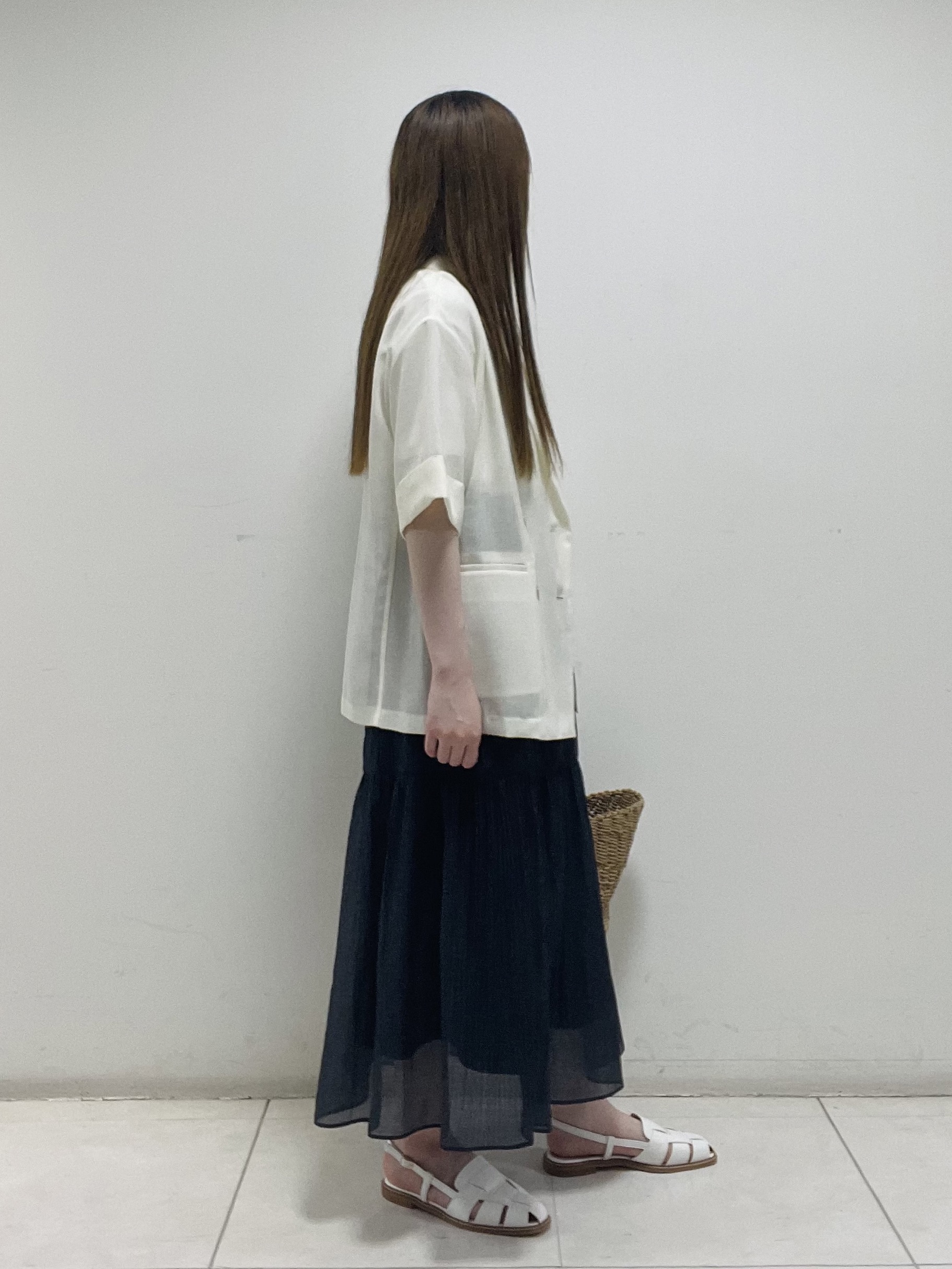 mさんの「INDIVI｜【洗える／メッシュ素材／SETUP可能】半袖シアージャケット」を使ったコーディネート