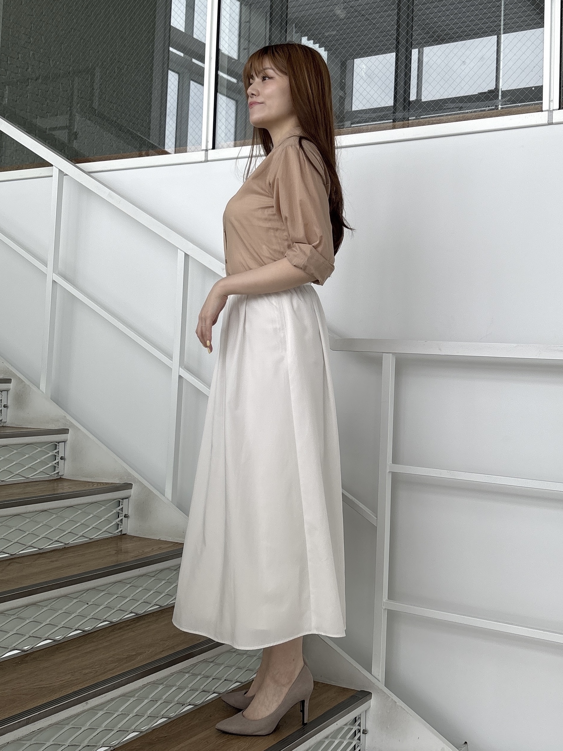 sayaさんの「COUP DE CHANCE｜【手洗い可／ソフトな風合い】シアーローンシャツ」を使ったコーディネート