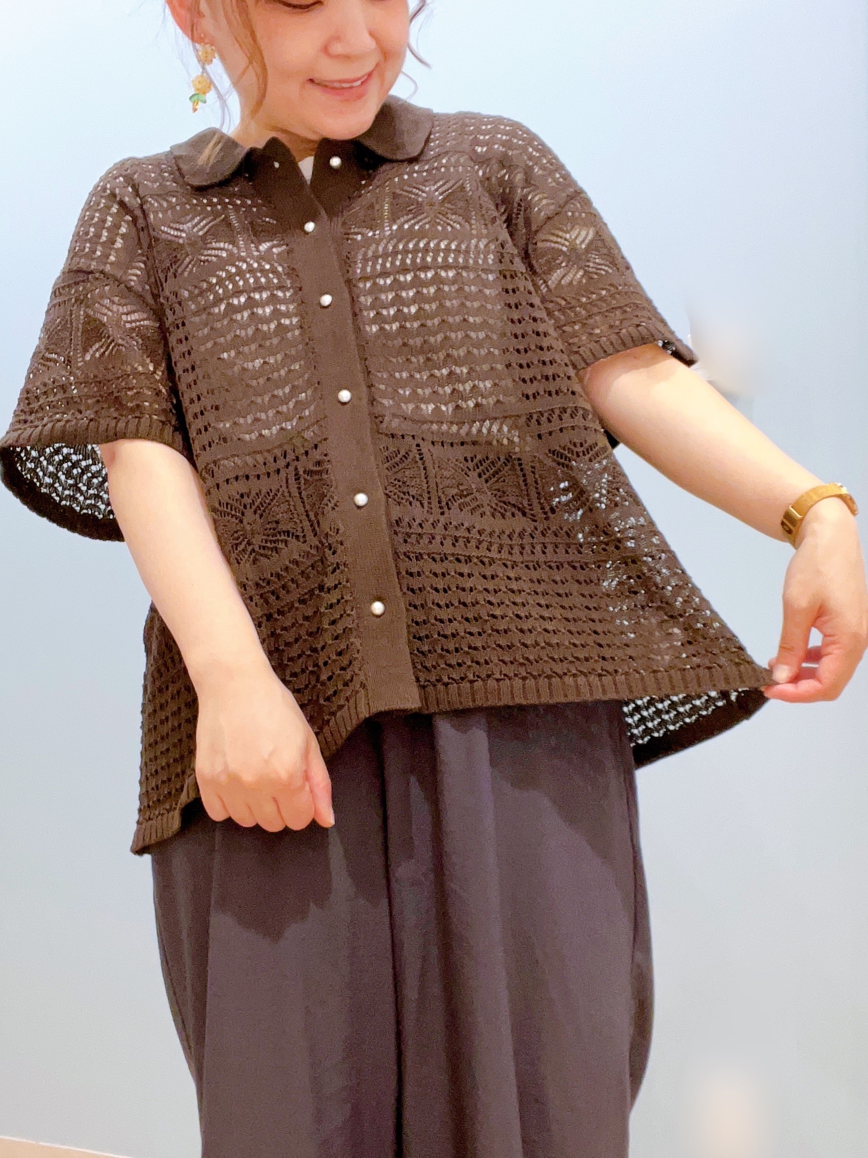 kitaさんの「SHOO･LA･RUE｜レースニットカーディガン」を使ったコーディネート