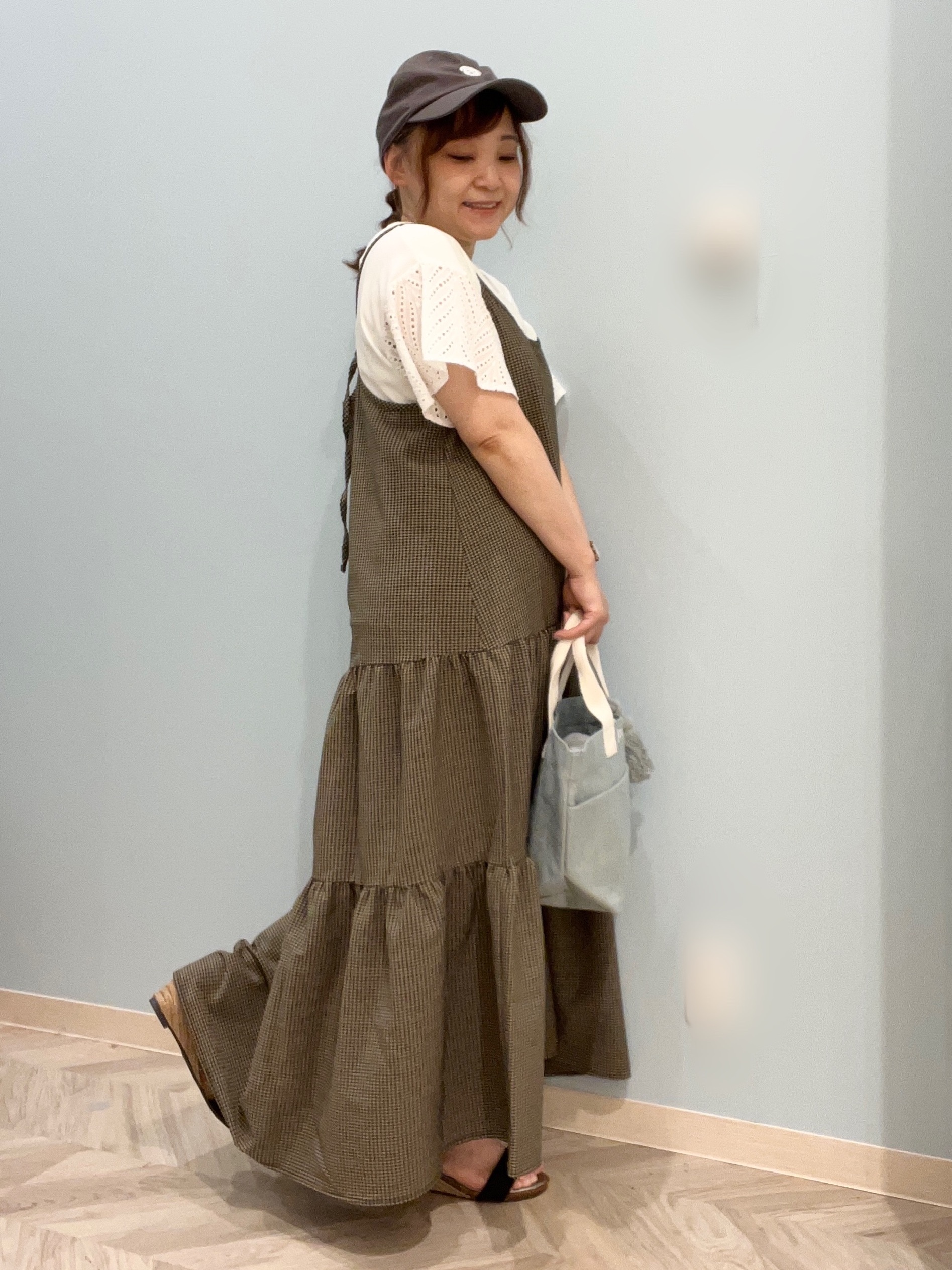 kitaさんの「SHOO･LA･RUE｜【汗じみ防止/ひんやり/S-LL】レースが華やか お袖フレアTシャツ」を使ったコーディネート