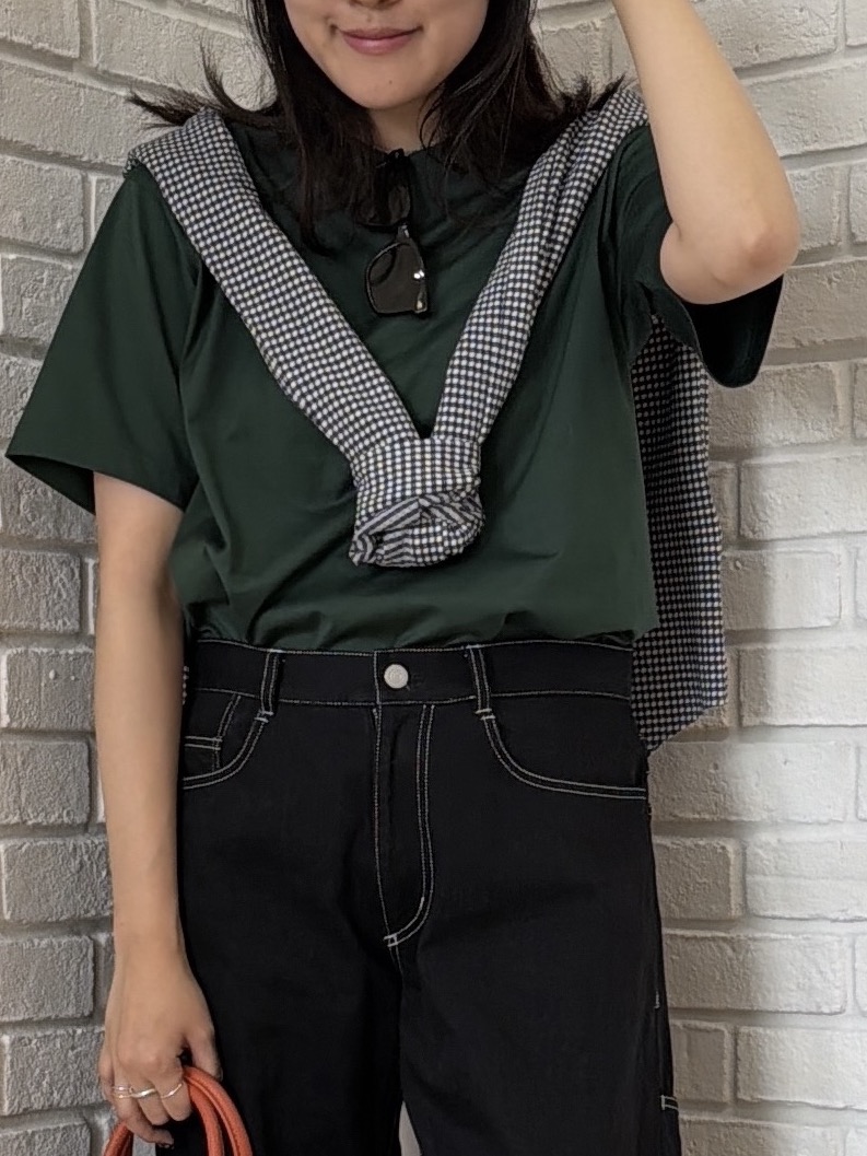 Akutagawaさんの「TAKEO KIKUCHI｜【日本製】ワンポイント刺繍 半袖Tシャツ」を使ったコーディネート