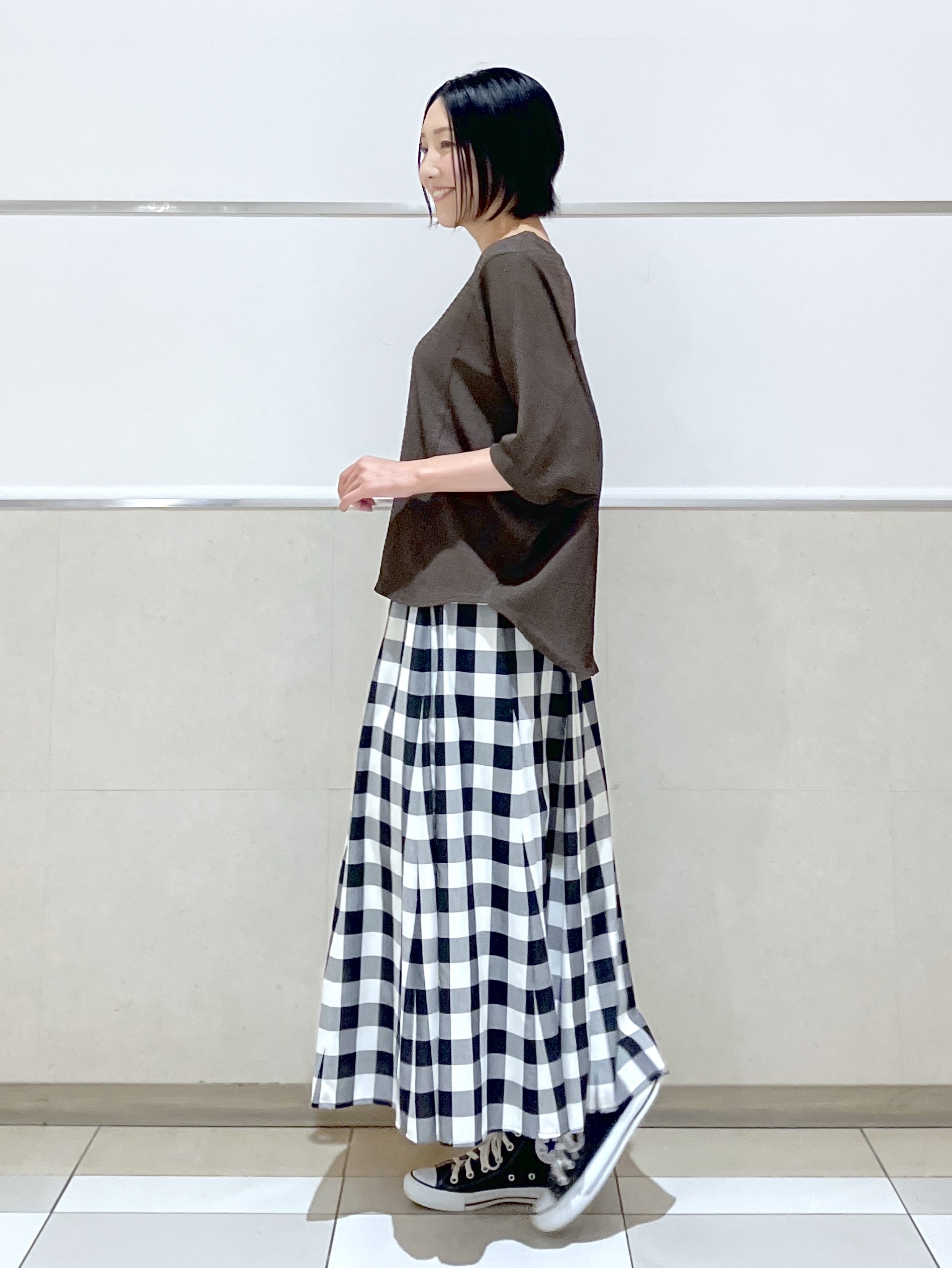 eriko さんの「Dessin｜シュリンクジャージ カットソー」を使ったコーディネート