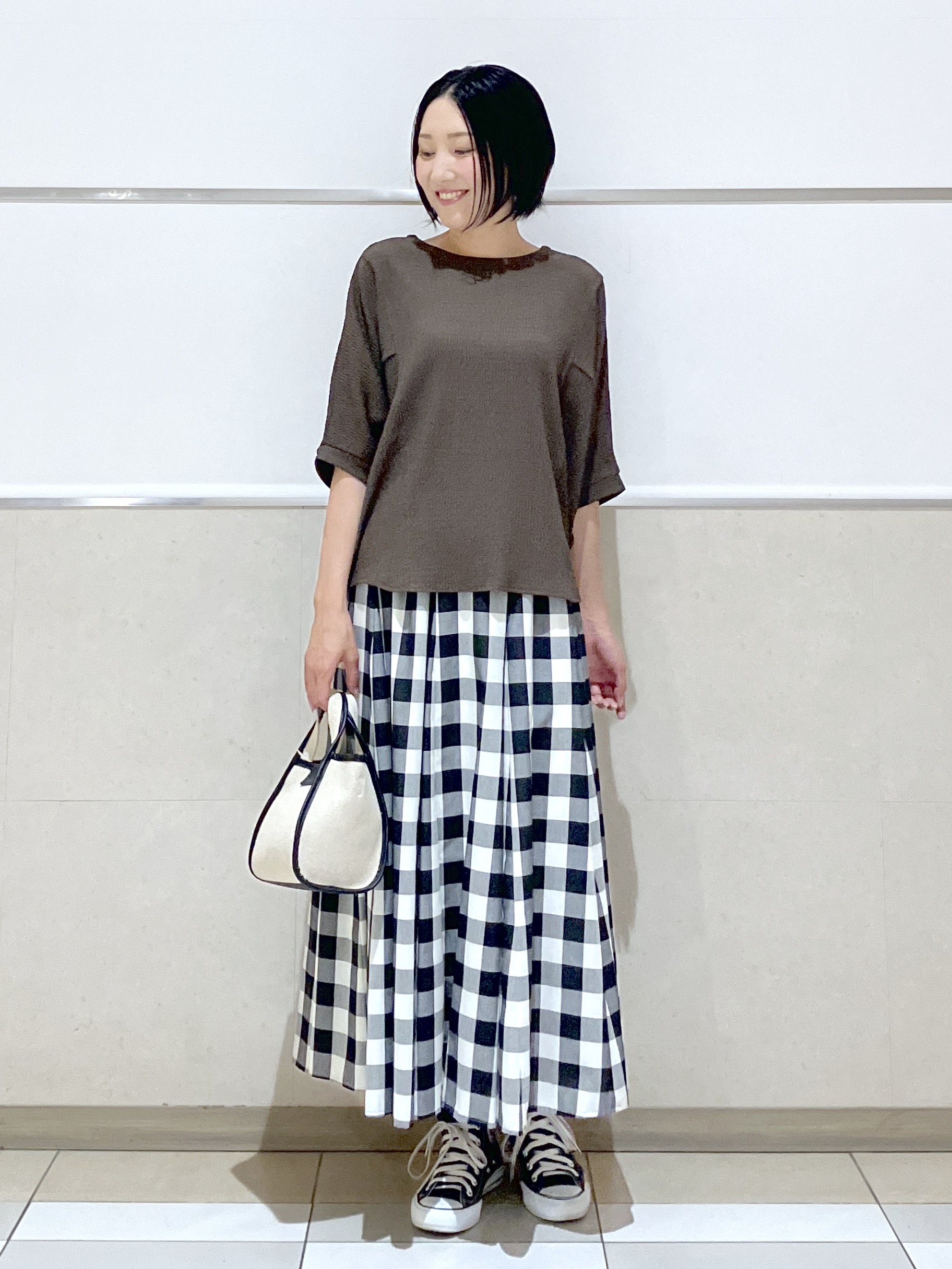 eriko さんの「Dessin｜シュリンクジャージ カットソー」を使ったコーディネート