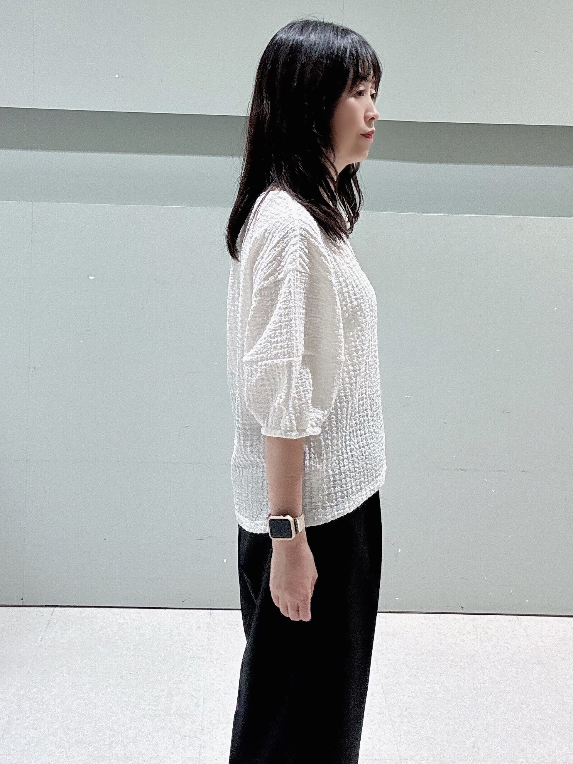 makiさんの「UNTITLED｜【セットアップ可/UV/接触冷感】スラブキーネックジレ」を使ったコーディネート