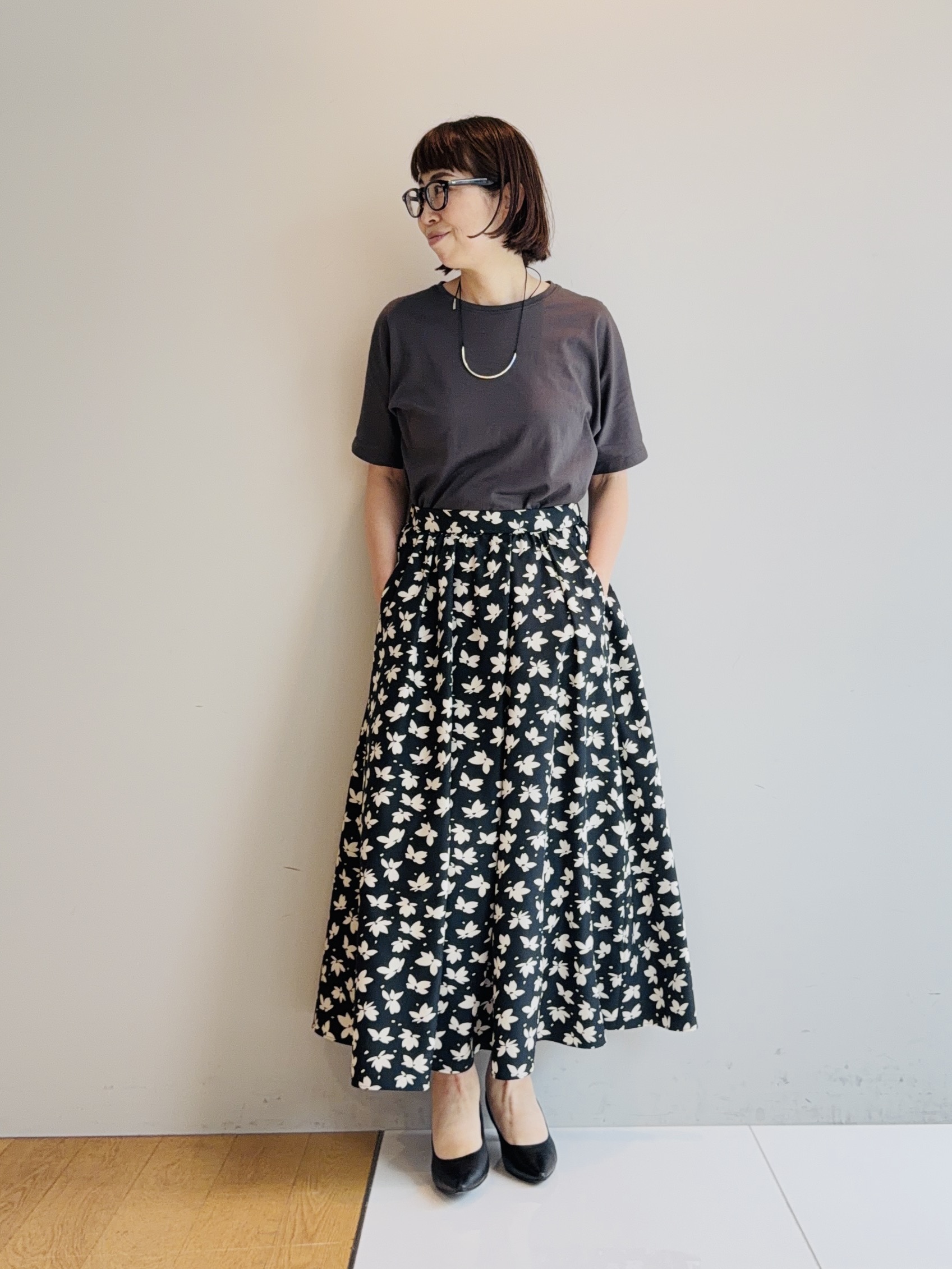 murayamaさんの「INDIVI｜【汗ジミ防止／褒められTシャツ】上品カジュアル！ドルマンTシャツ」を使ったコーディネート