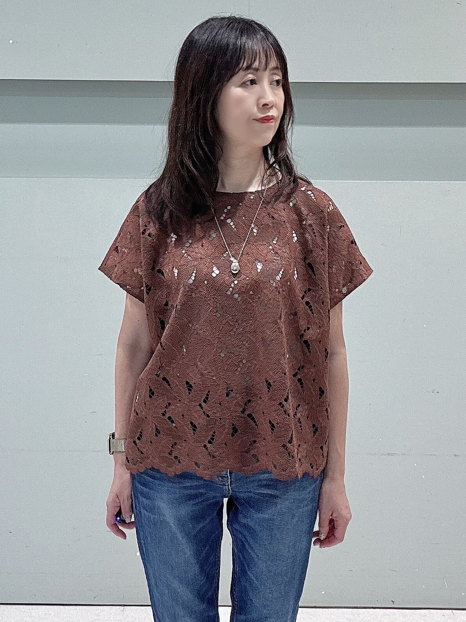 makiさんの「UNTITLED｜【ステンレスチェーン】モダンビーンズトップ」を使ったコーディネート