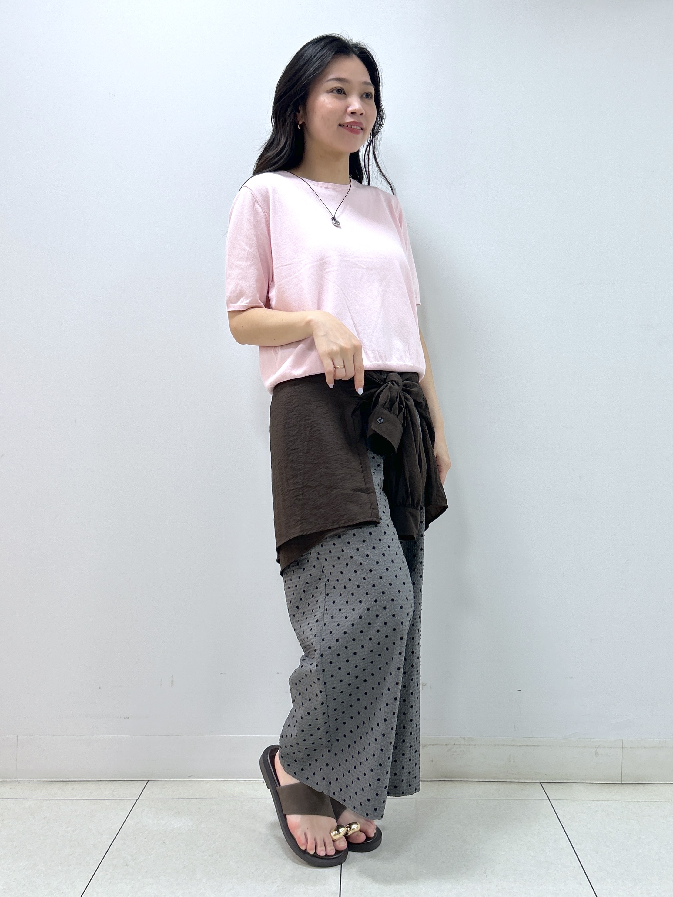 Kaiさんの「Dessin｜【9色展開/接触冷感/UVカット】ドライタッチサマーニットT」を使ったコーディネート