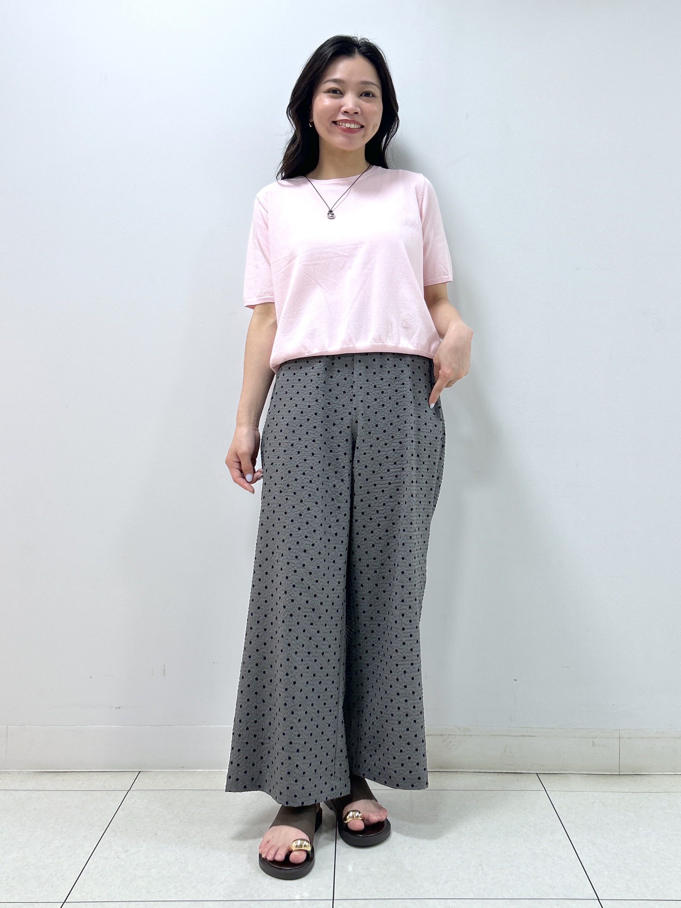 Kaiさんの「Dessin｜【9色展開/接触冷感/UVカット】ドライタッチサマーニットT」を使ったコーディネート