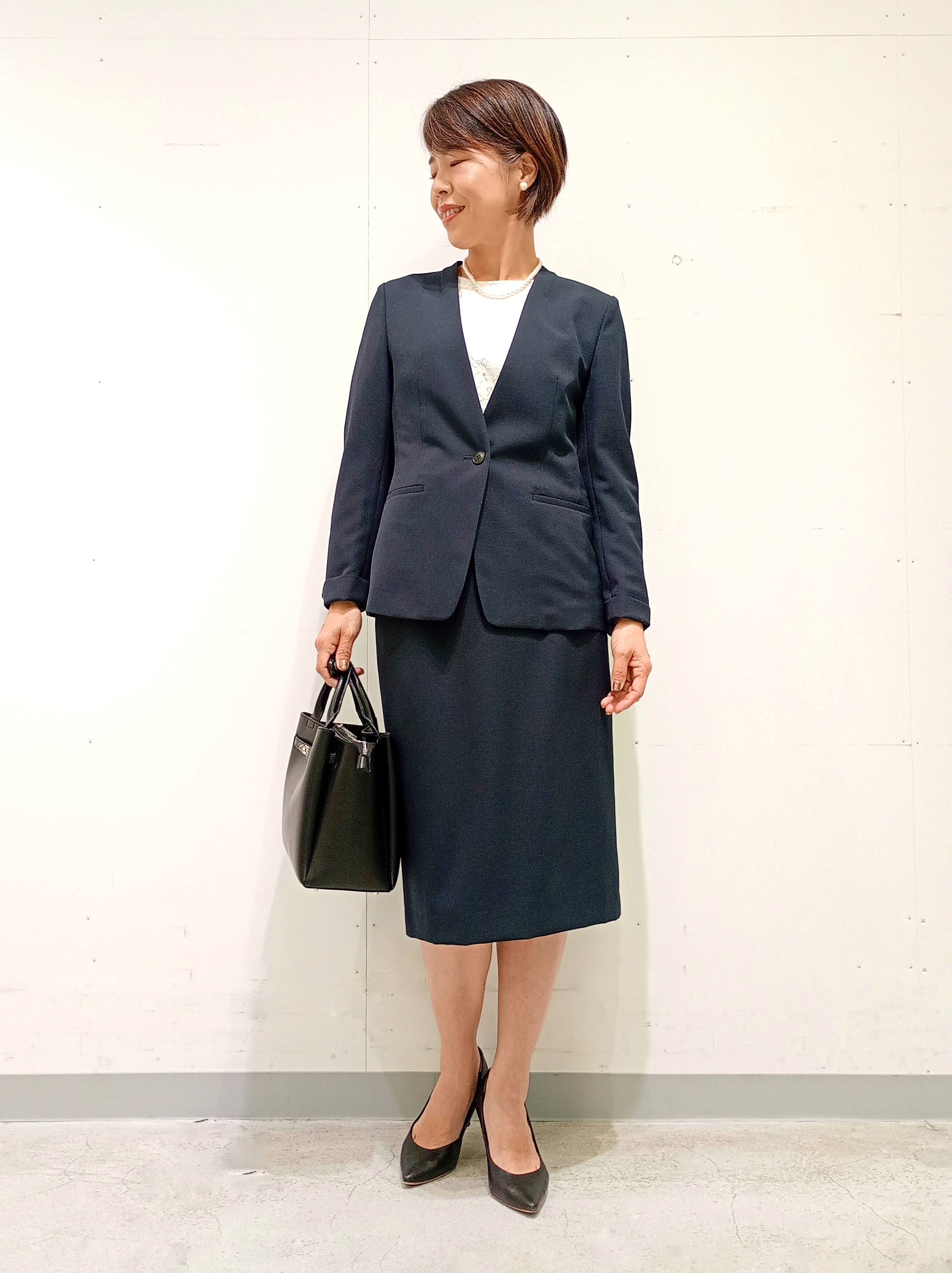 Kさんの「INDIVI｜【洗える／UVケア】ストライプ柄＆無地 ボウタイ風 半袖ブラウス」を使ったコーディネート
