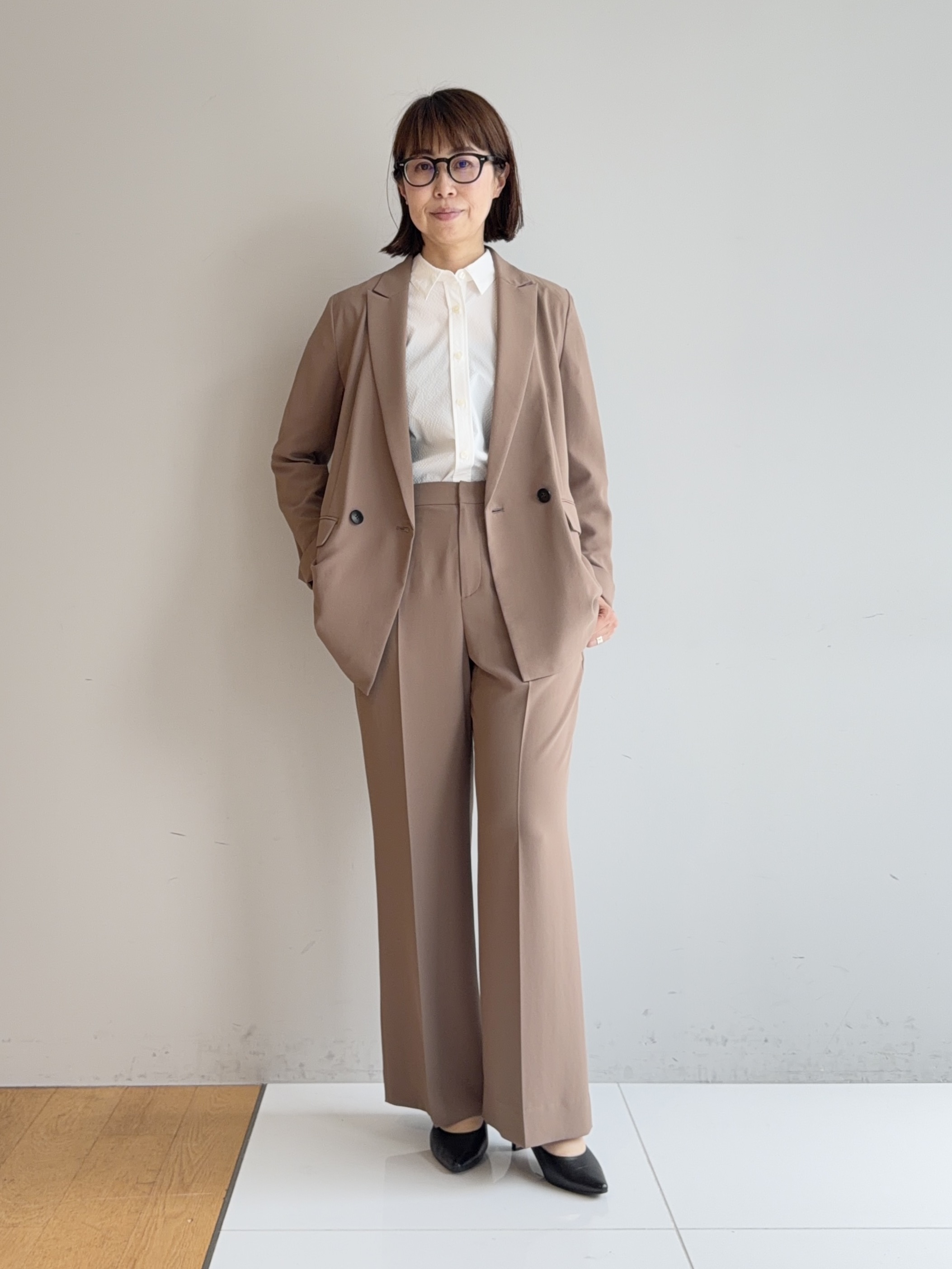 murayamaさんの「INDIVI｜【ラム革／美脚／通勤】レザーパンプス」を使ったコーディネート