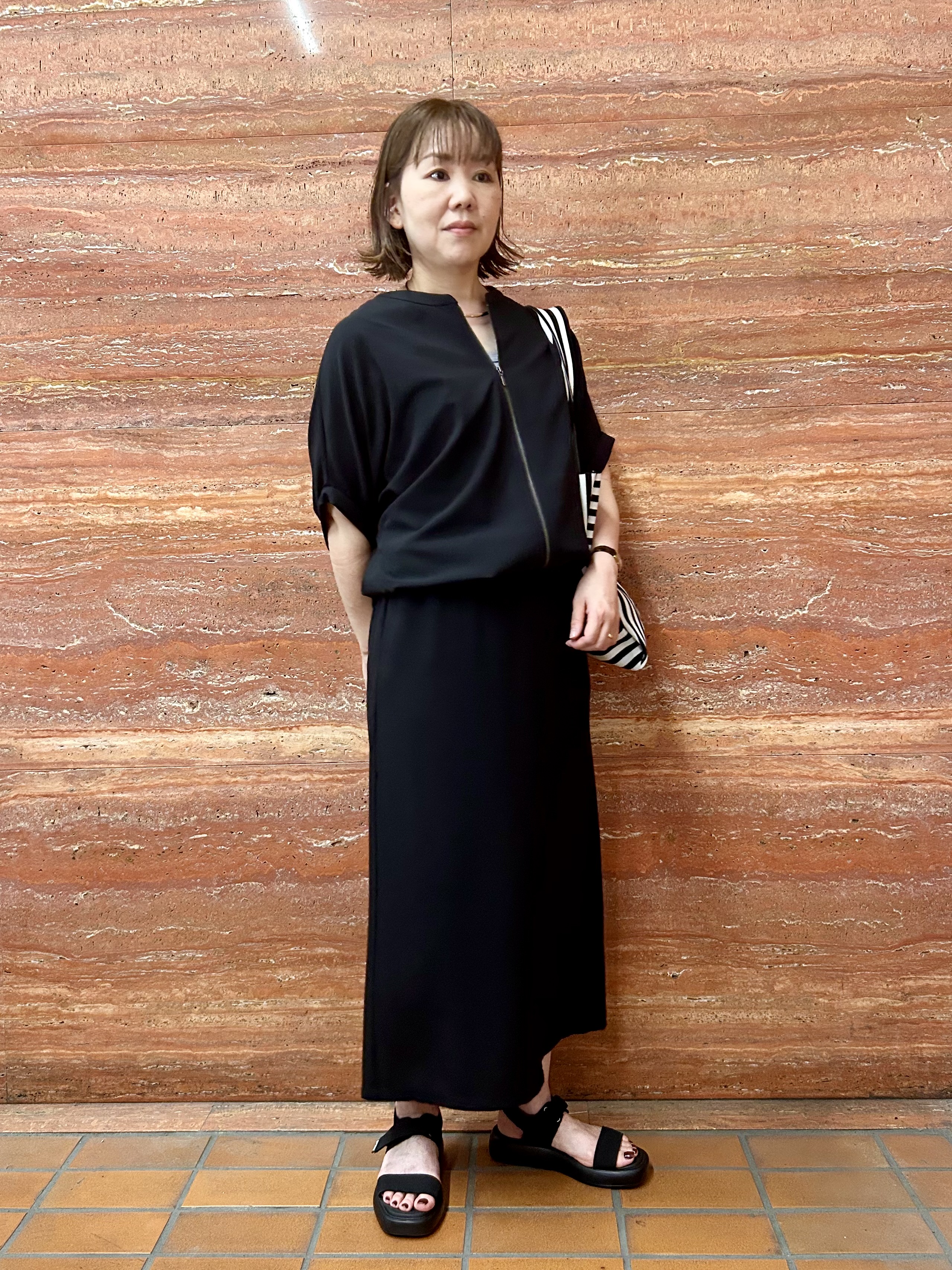 mariさんの「INDIVI｜【着る日傘】ドルマンフォルムブルゾン」を使ったコーディネート