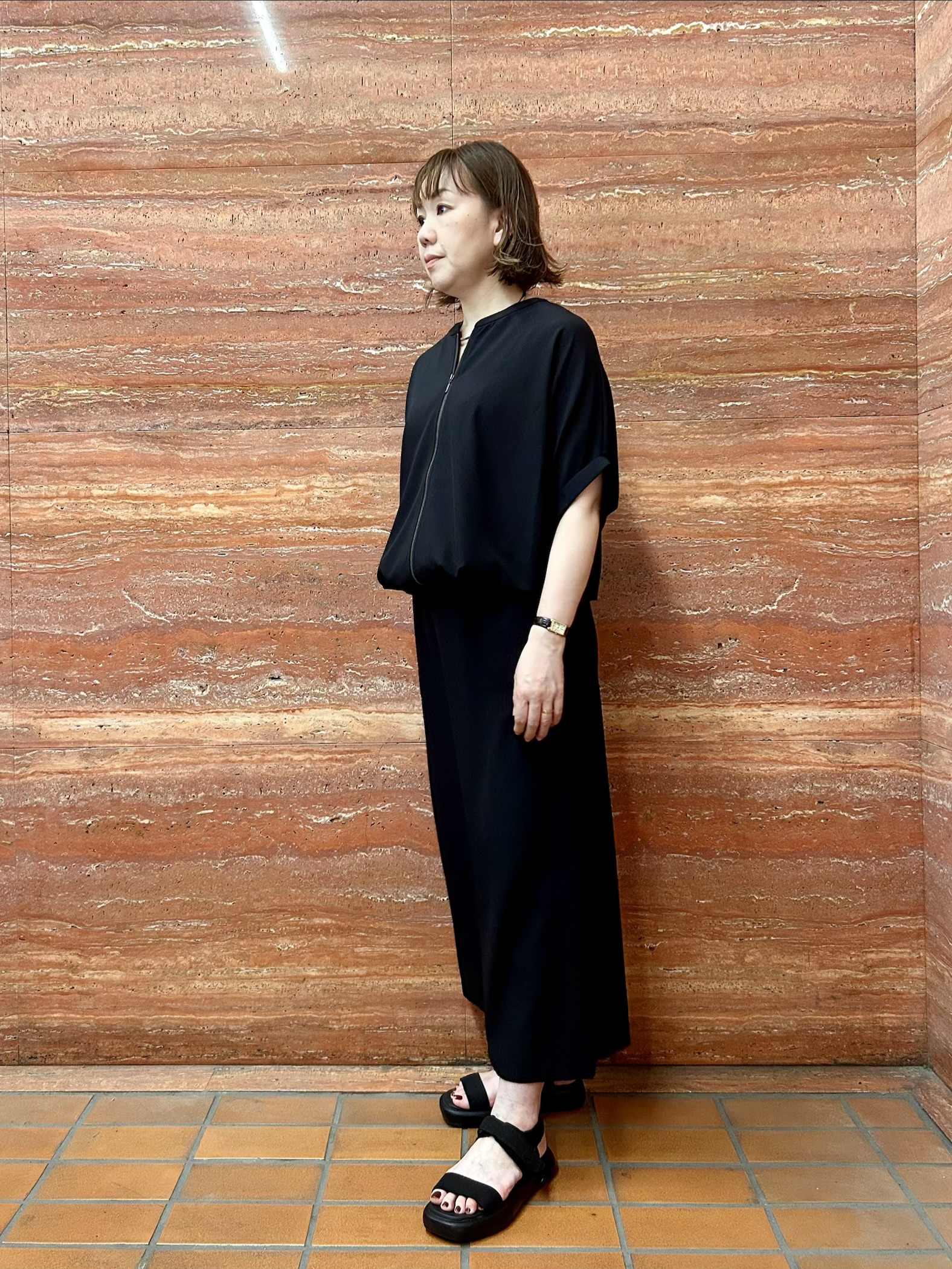 mariさんの「INDIVI｜【着る日傘】ドルマンフォルムブルゾン」を使ったコーディネート