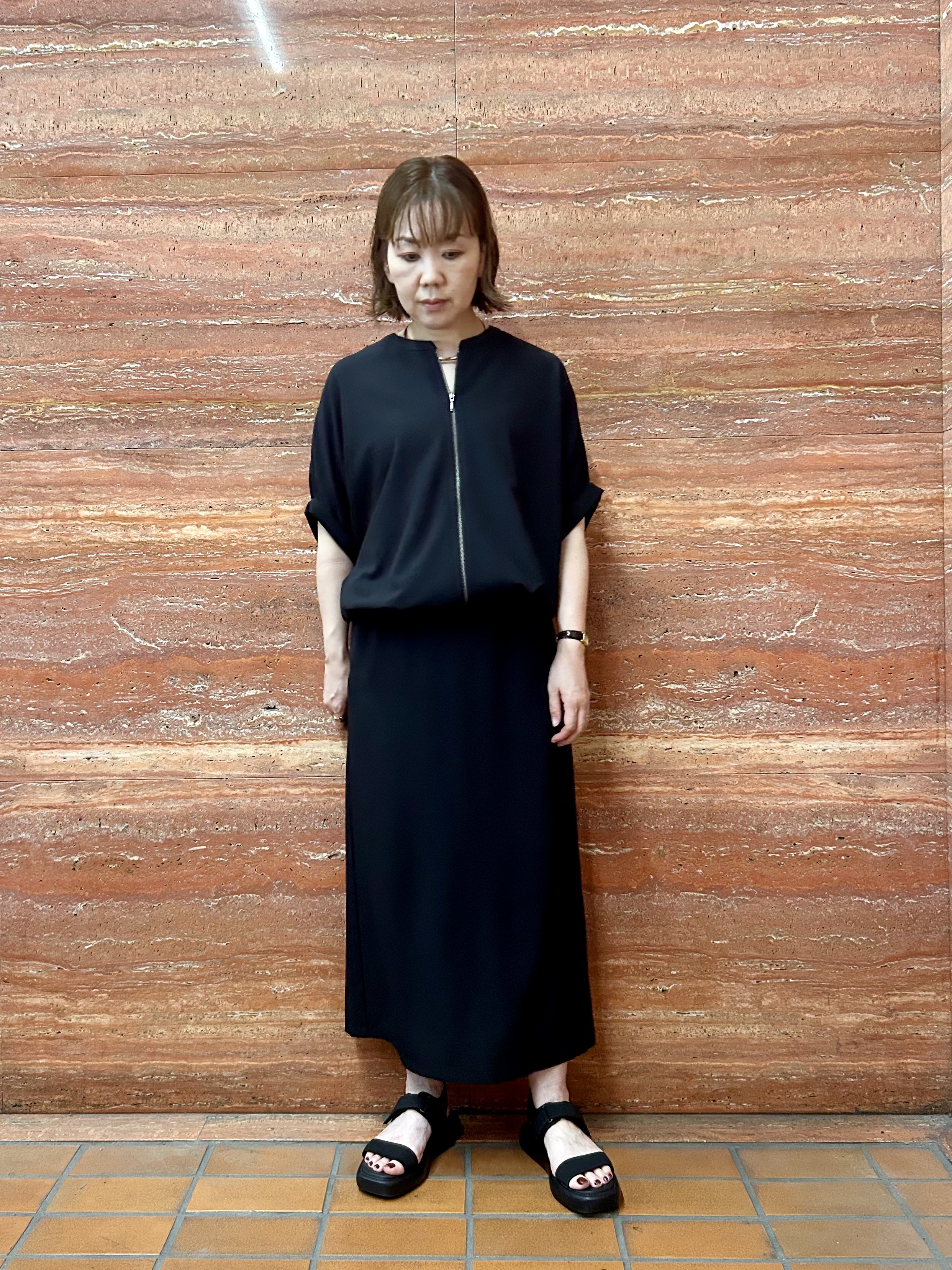 mariさんの「INDIVI｜【着る日傘】ドルマンフォルムブルゾン」を使ったコーディネート