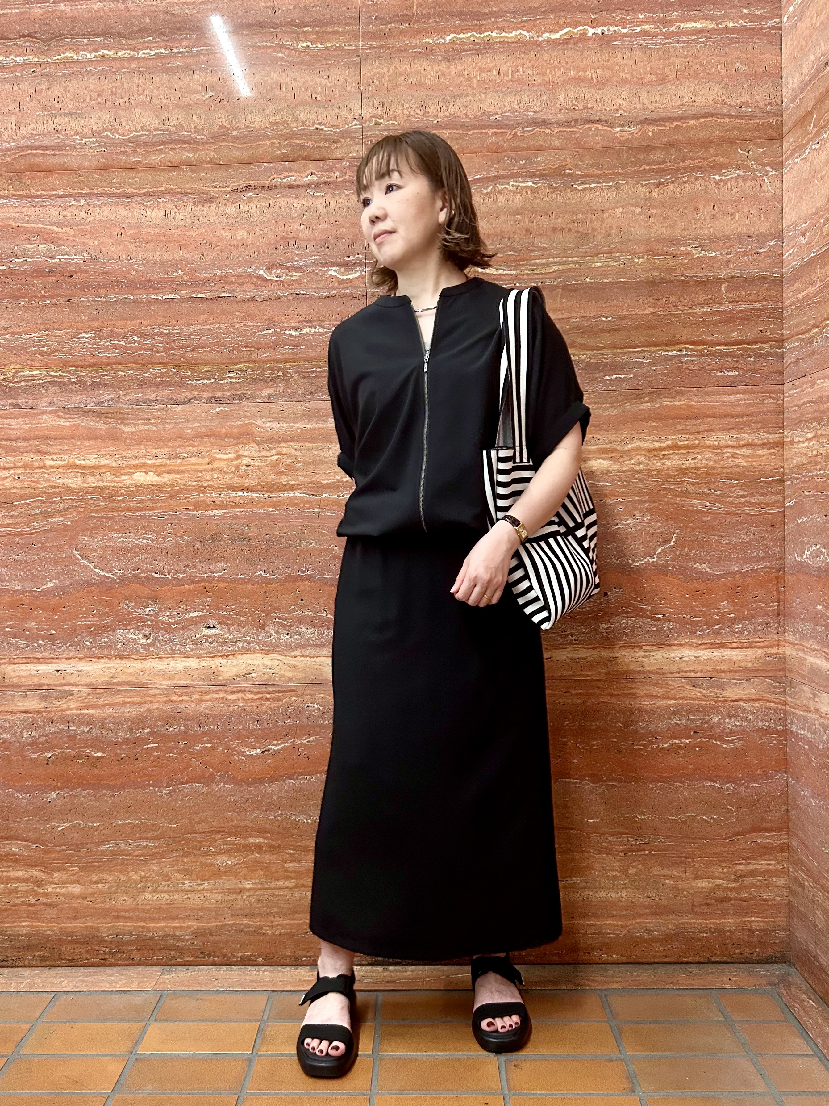 mariさんの「INDIVI｜【着る日傘】ドルマンフォルムブルゾン」を使ったコーディネート