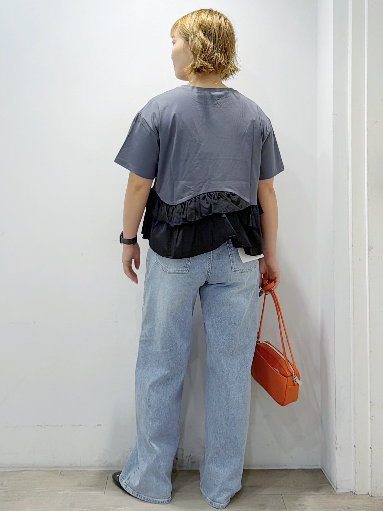 sumicaさんの「OPAQUE.CLIP｜裾フリルドッキングTシャツ【洗濯機OK】」を使ったコーディネート