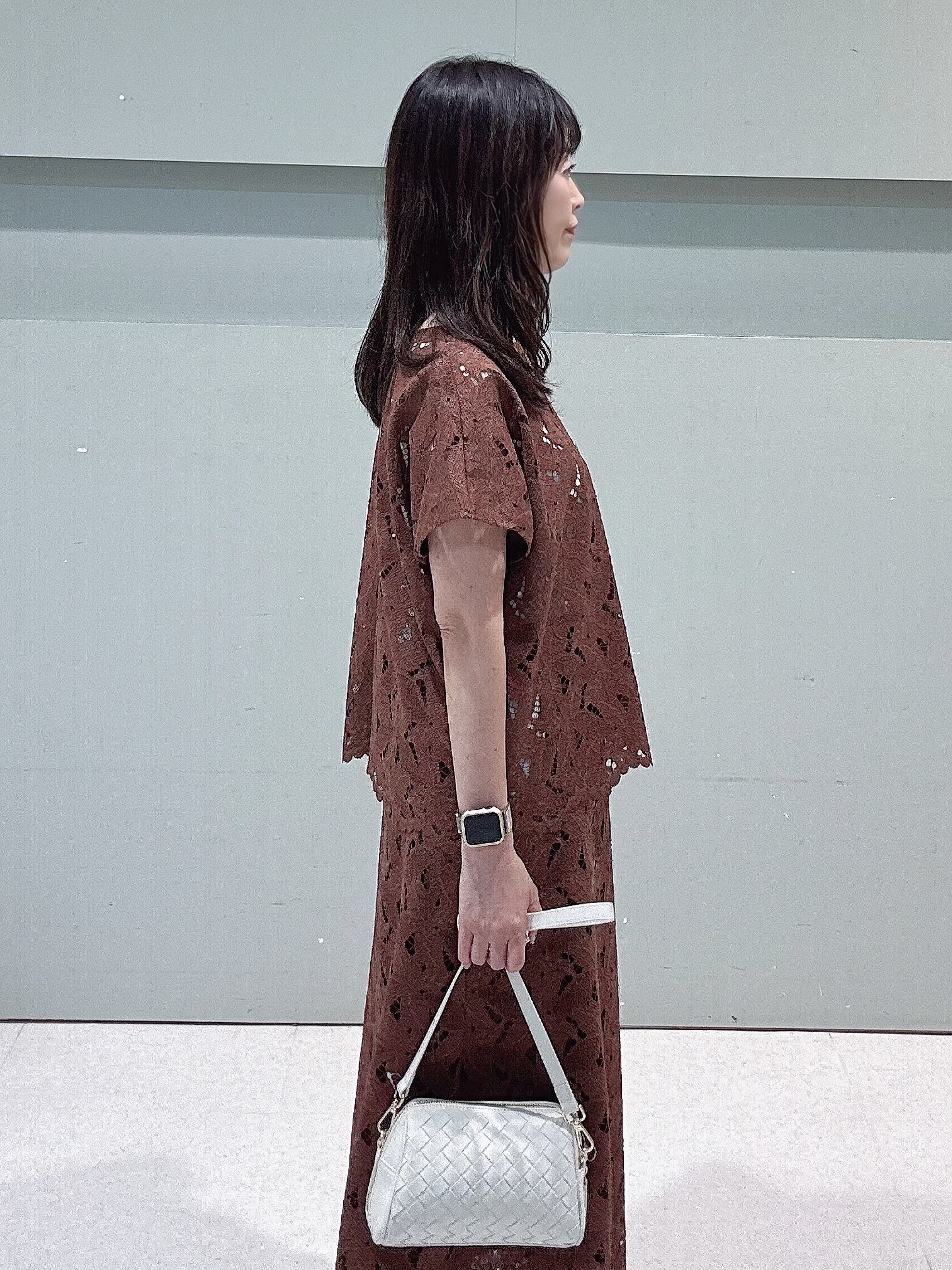 makiさんの「UNTITLED｜【セットアップ可能】リーフレースブラウス」を使ったコーディネート