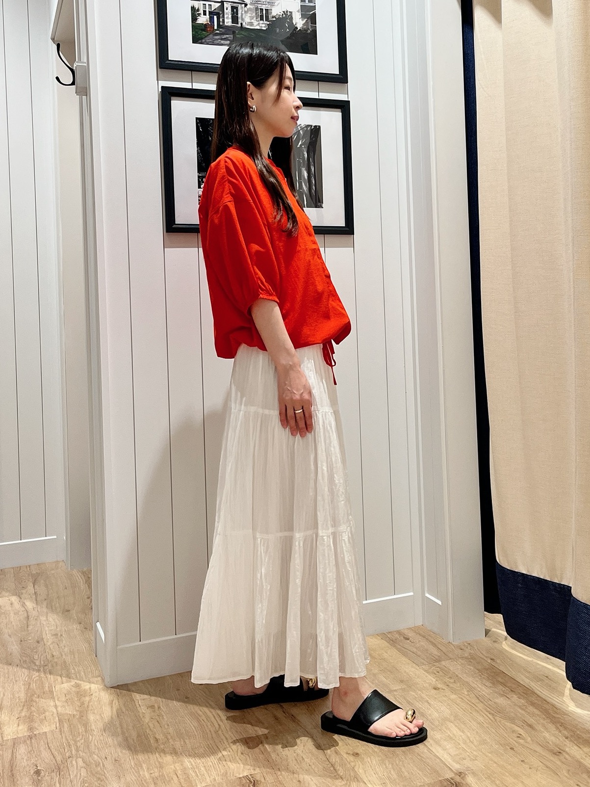 mihoさんの「Dessin｜【高通気/セットアップ可】ハーフスリーブドロストシャツブラウス」を使ったコーディネート