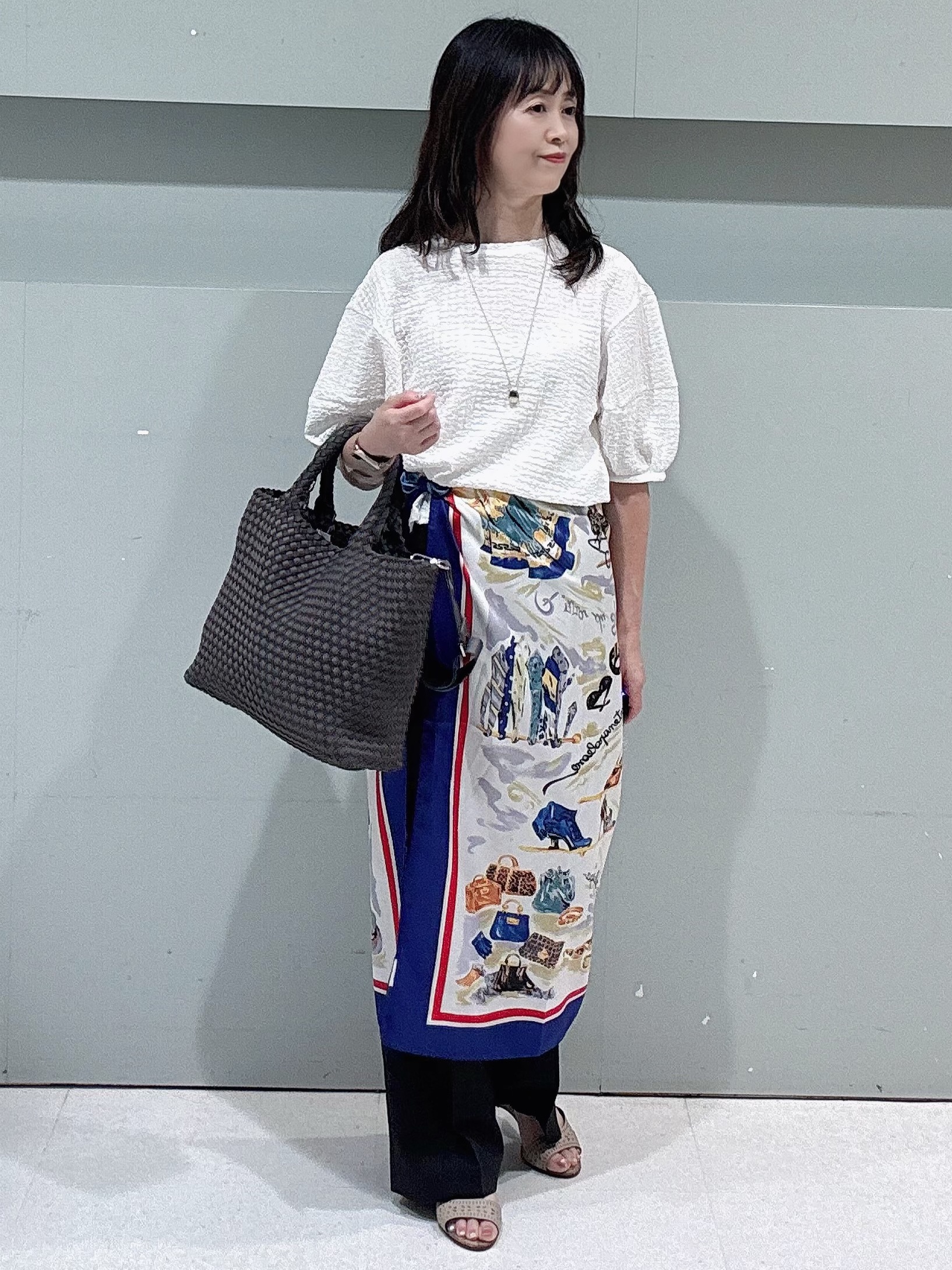 makiさんの「UNTITLED｜【UV/接触冷感/セットアップ可】スラブワイドパンツ」を使ったコーディネート