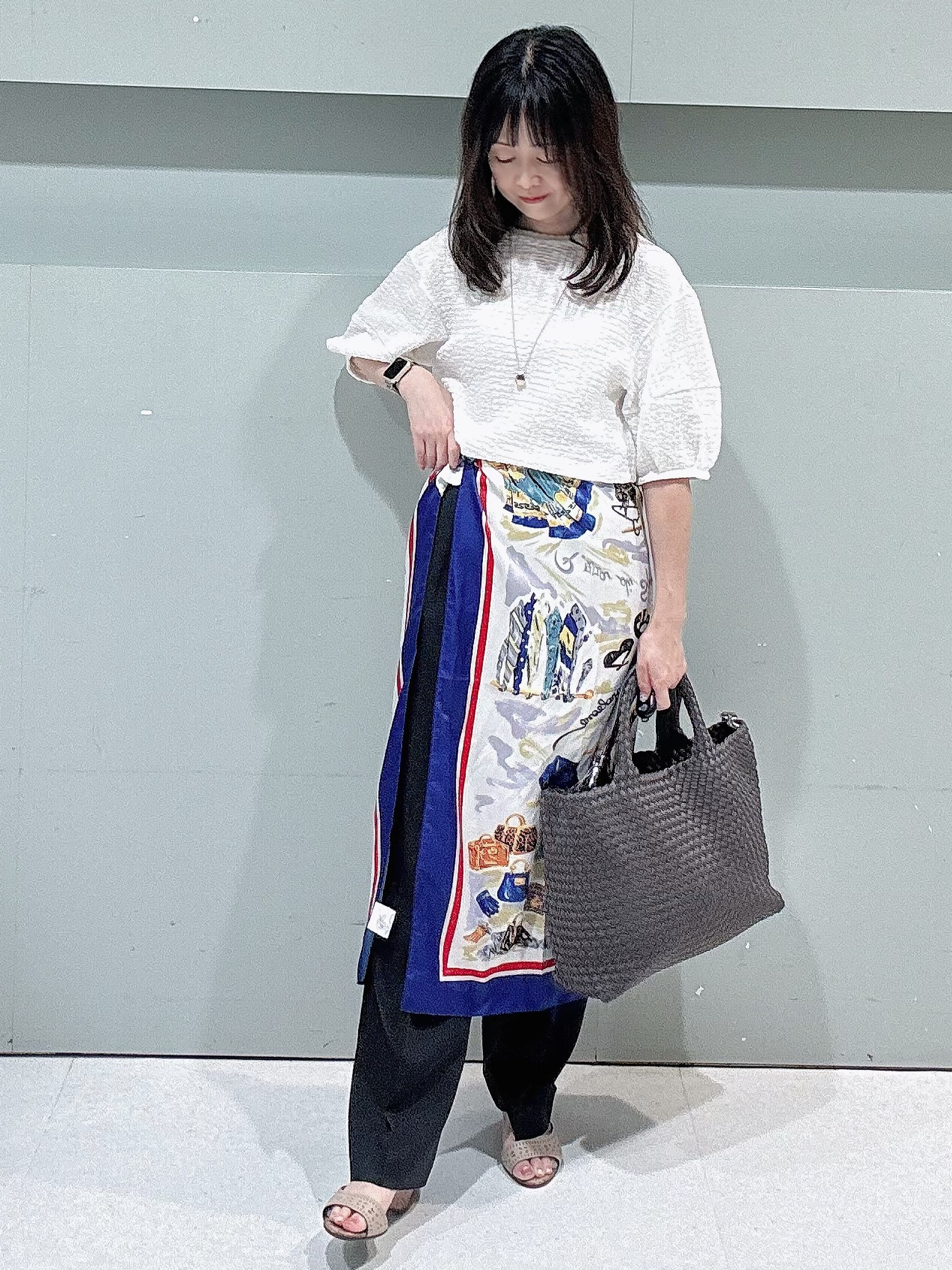 makiさんの「UNTITLED｜【UV/接触冷感/セットアップ可】スラブワイドパンツ」を使ったコーディネート