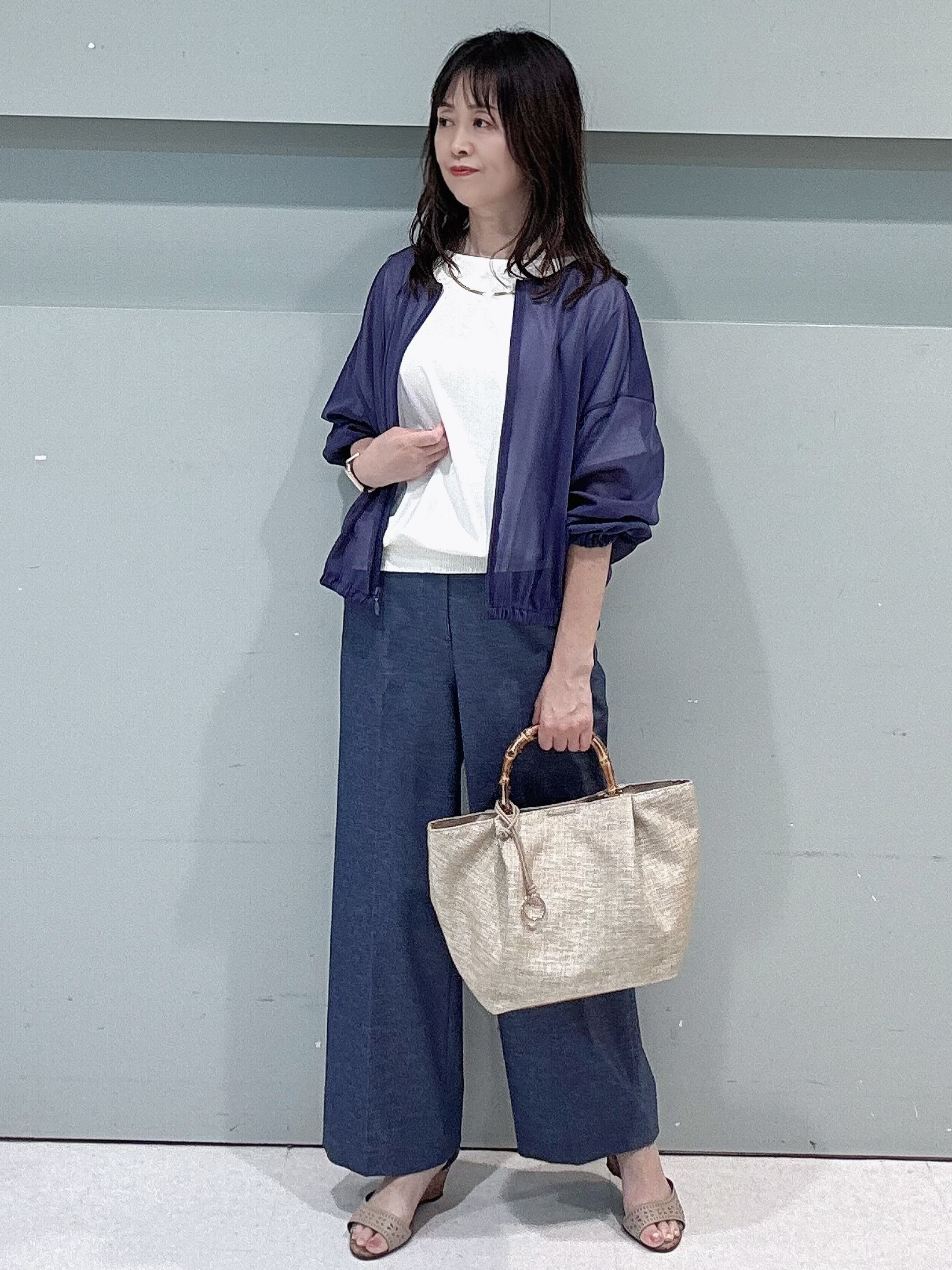 makiさんの「UNTITLED｜トリコットシアーブラウス」を使ったコーディネート