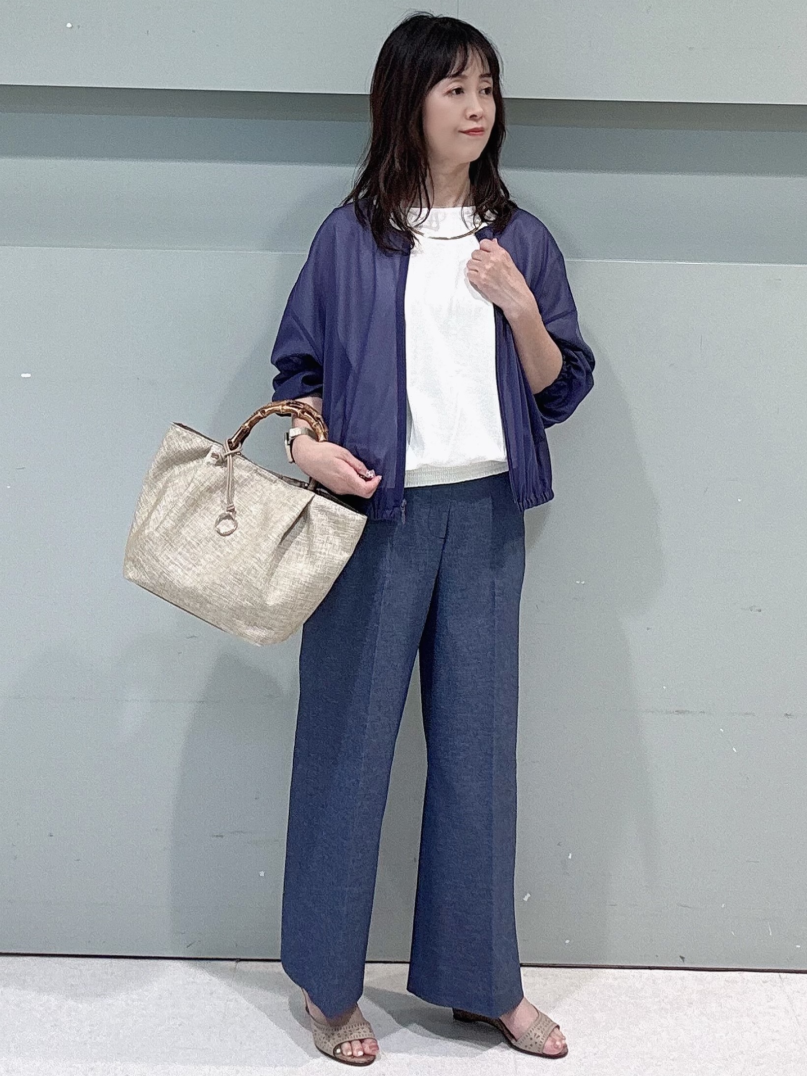 makiさんの「UNTITLED｜トリコットシアーブラウス」を使ったコーディネート