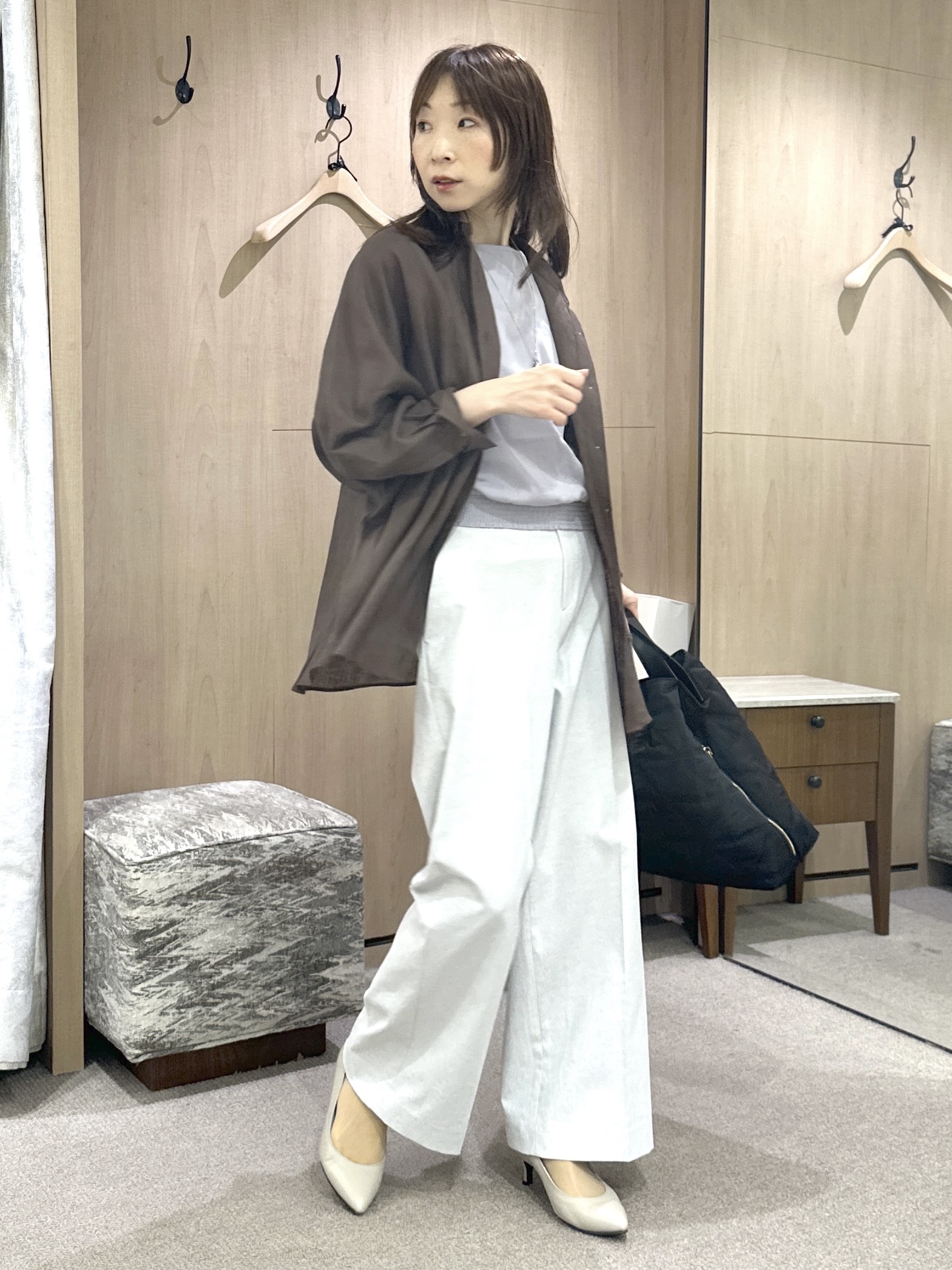 Miwaさんの「UNTITLED｜【接触冷感/汗染み防止/吸水速乾/UVカット】シャーリングプルオーバー」を使ったコーディネート